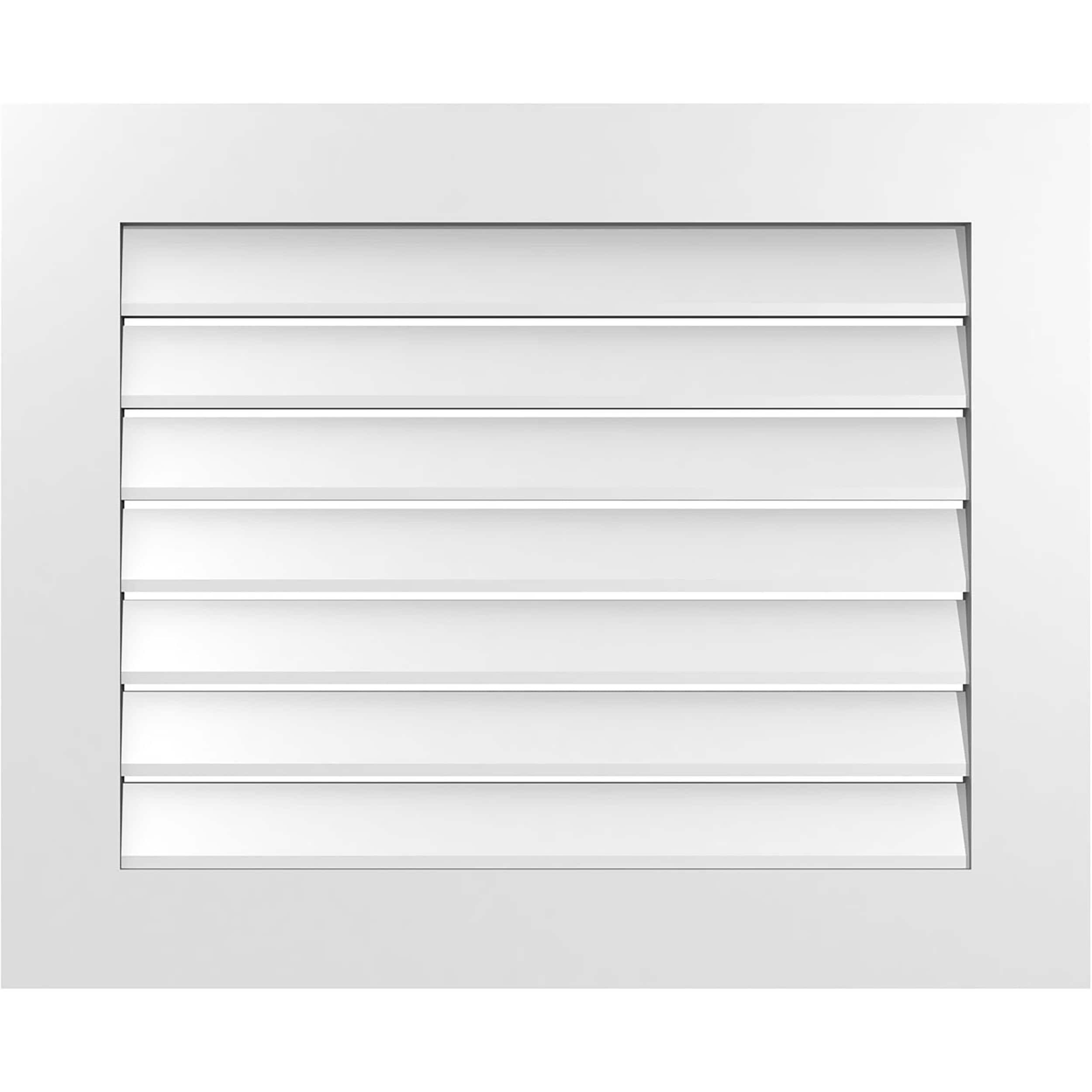 Ekena Millwork GVPVE32X2601SF 32-Inches x 26-Inches Off-white Rectangle PVC Gable Louver Vent