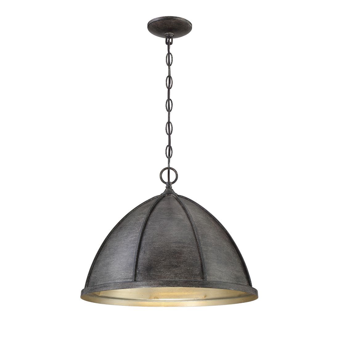  LW-SH638604 Chelsea Walnut Transitional Dome Hanging Pendant Light