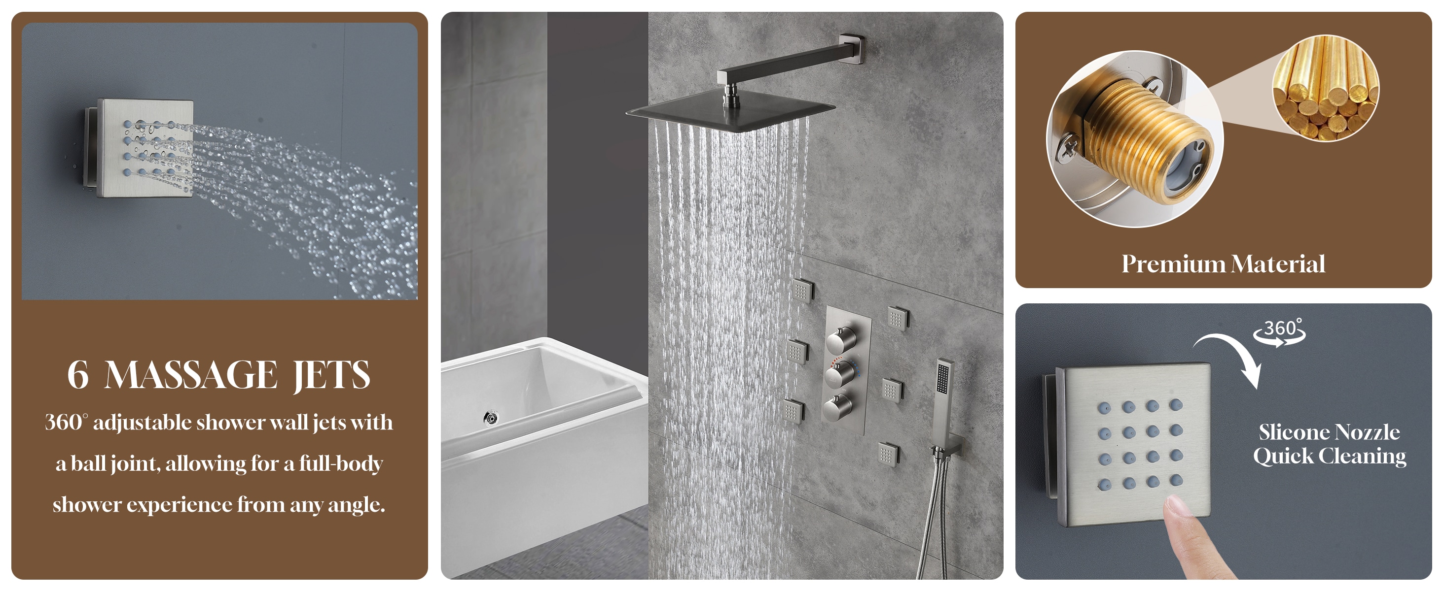 CASAINC M6001-A-12-BN Showerhead-Bar-Panels - View #17