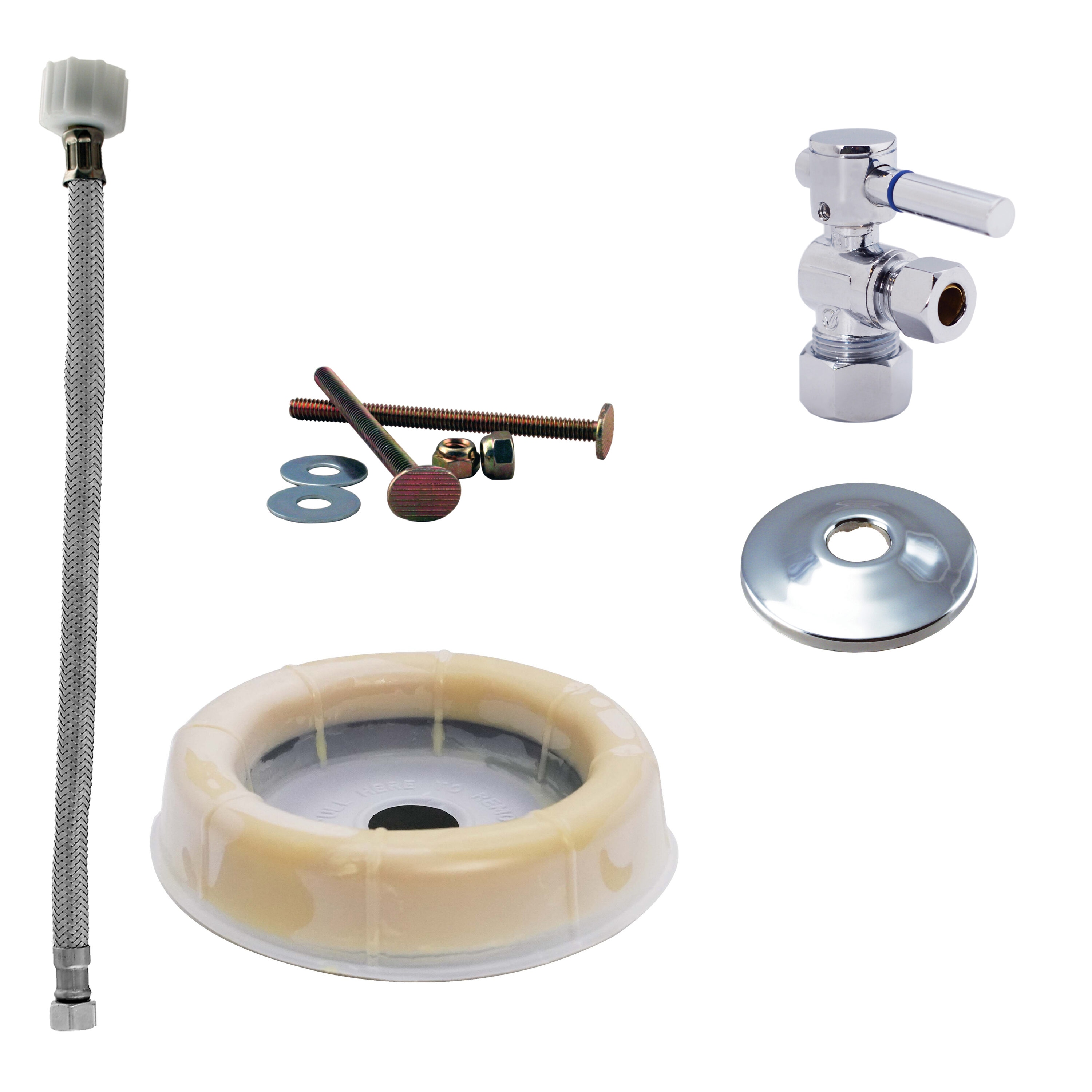 WESTBRASS D1612TBL-26 Polished Chrome Toilet assembly kit