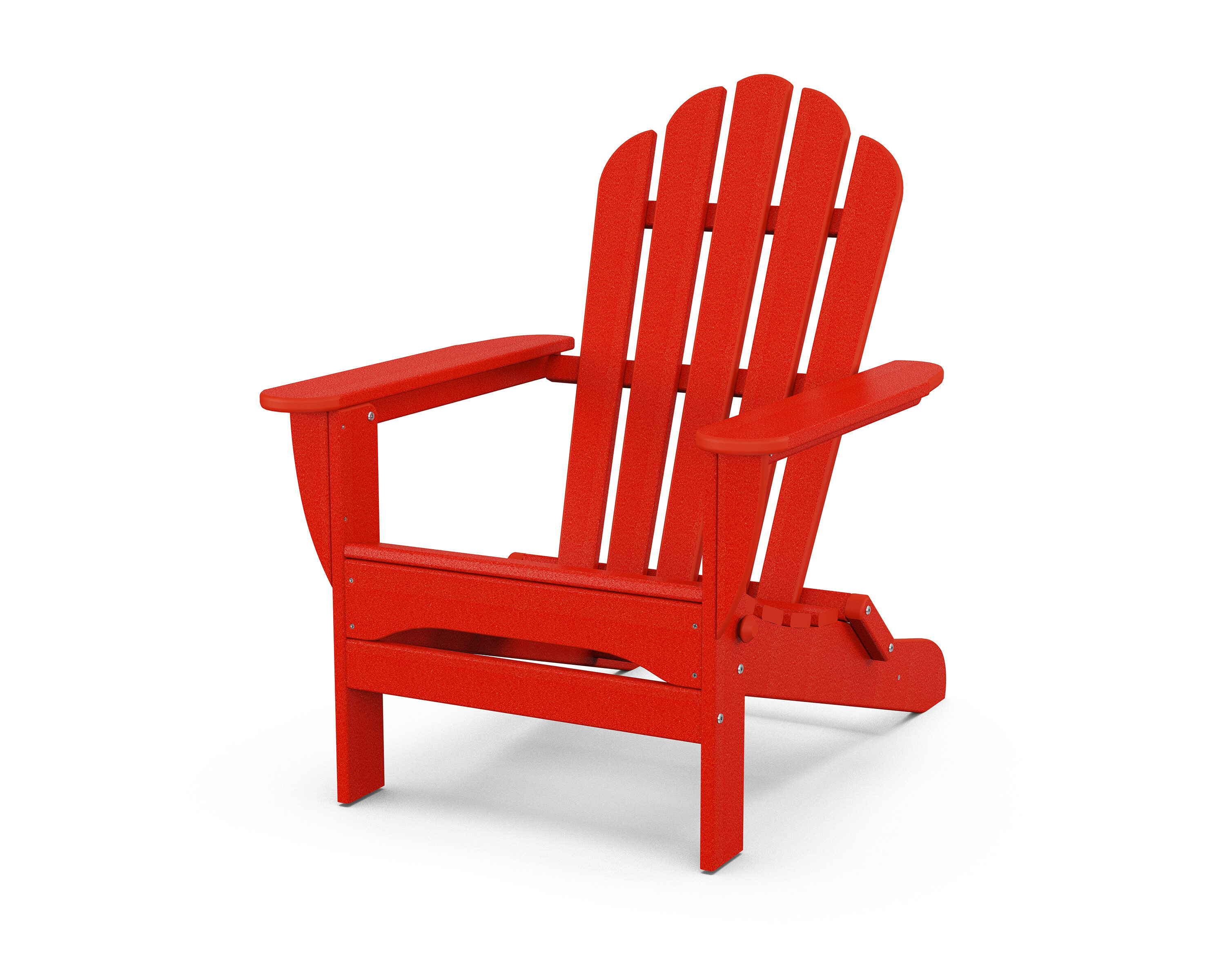 Trex Outdoor Furniture TXAD5034SR Monterey Bay Sunset Red Plastic Frame Stationary Adirondack Chair with Slat Seat