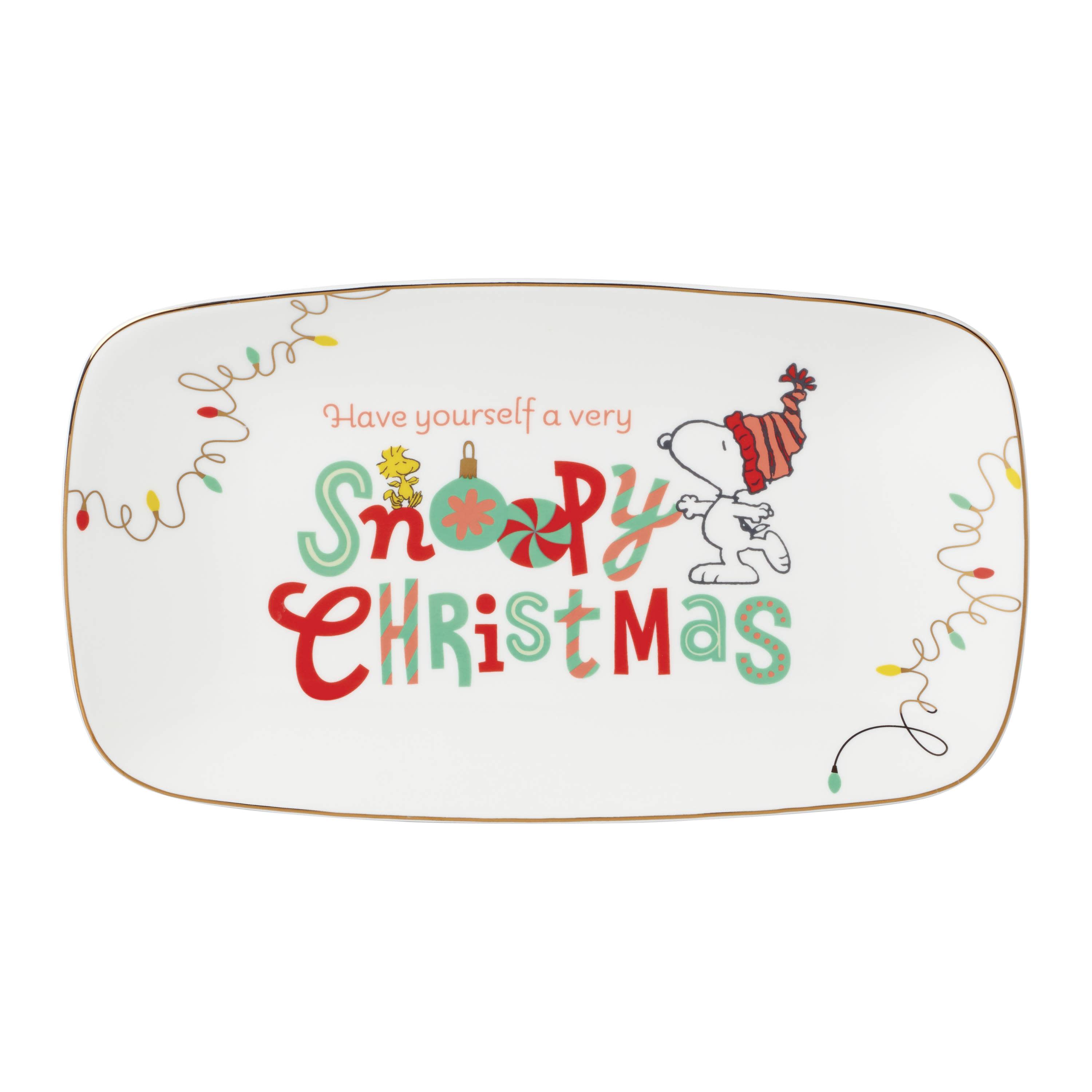 LENOX 896636 Lenox Snoopy Christmas Hors D'oeuvres Tray