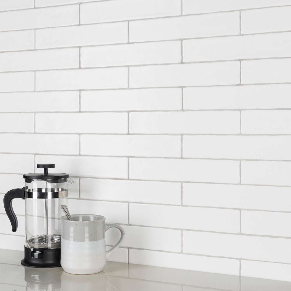 Affinity Tile Chester Matte Bianco 2-in x 10-in Matte Ceramic Subway ...