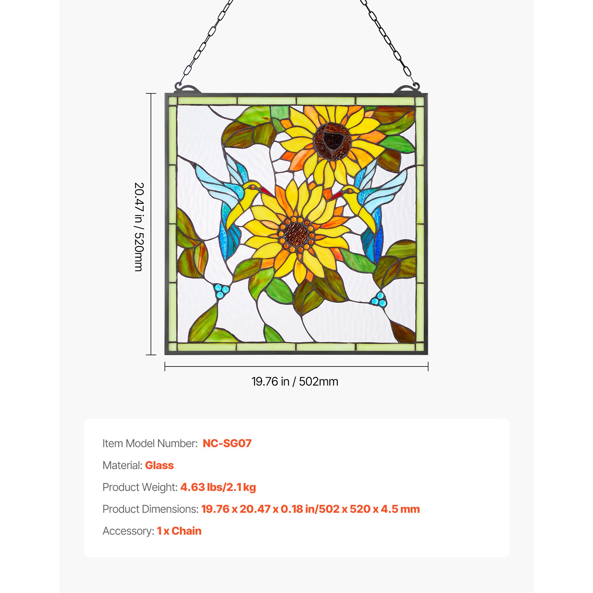 VEVOR SCZXFXCSBLBZ08780V0 Stained-Glass-Panels - View #7