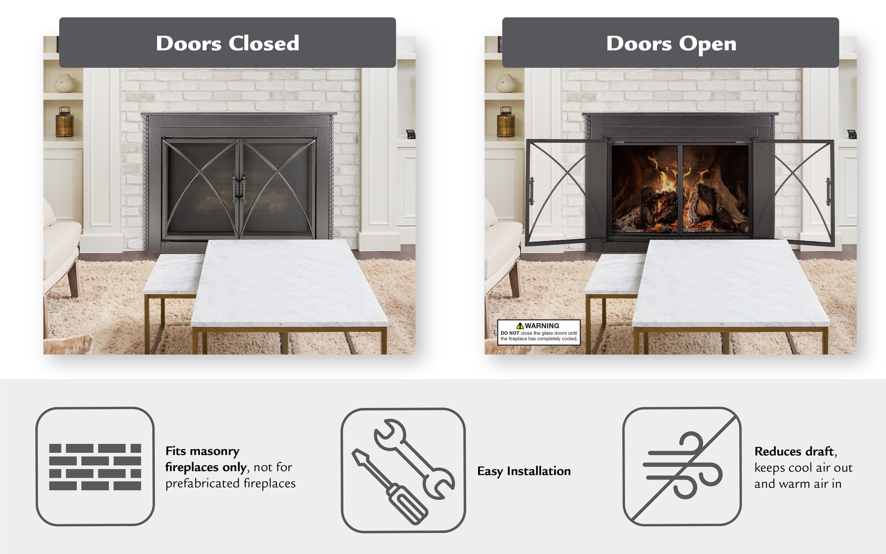 Pleasant Hearth AL-1901 Glass-Fireplace-Doors - View #3
