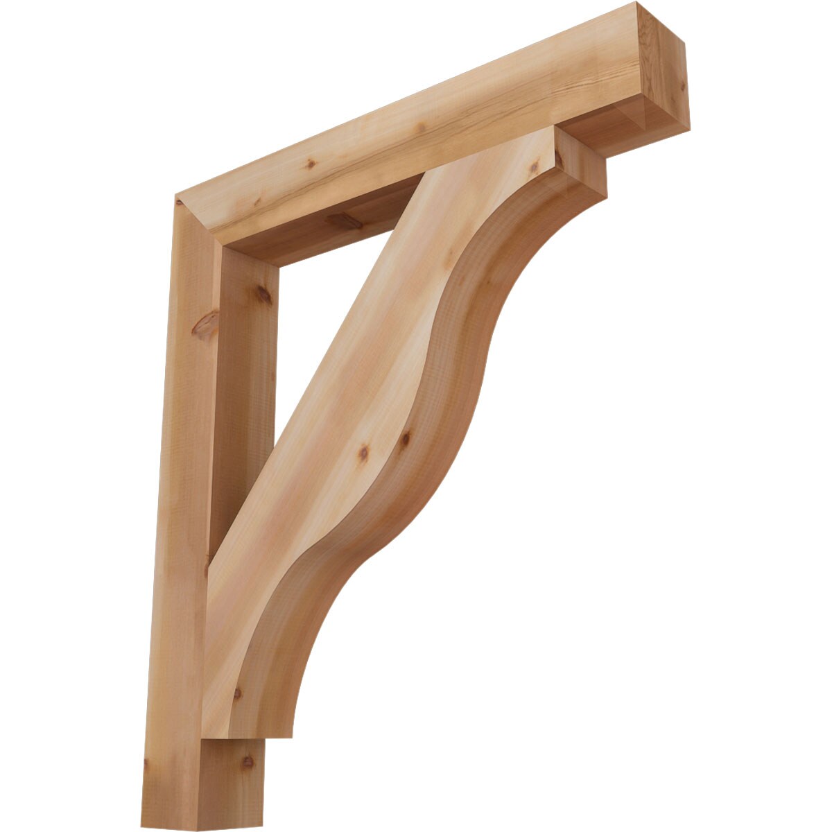 Ekena Millwork BKT06X42X48FST05SWR Funston Block Smooth 5-1/2-in x 42-in x 48-in Western red cedar Brown Wood Standard bracket