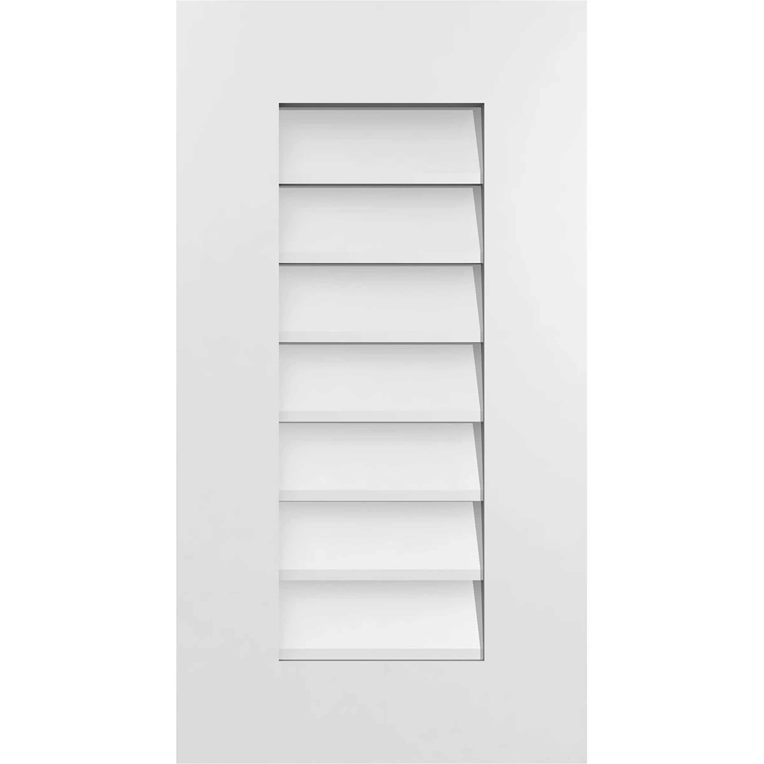 Ekena Millwork GVPVE14X2601SN 14-Inches x 26-Inches Off-white Rectangle PVC Gable Louver Vent