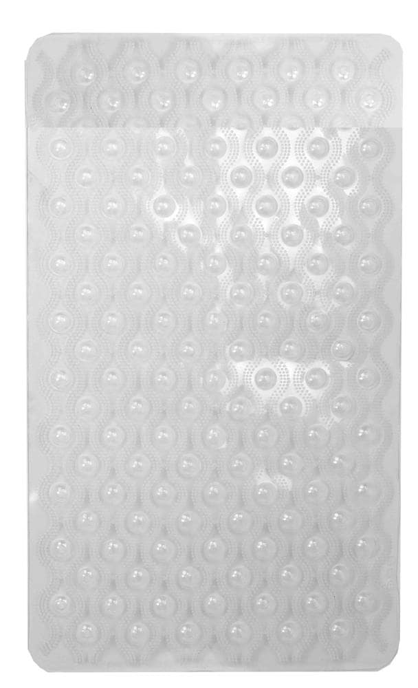 Home Basics 15.5-in x 28-in Clear Rubber Bath Mat in the Bathroom Rugs &  Mats department at