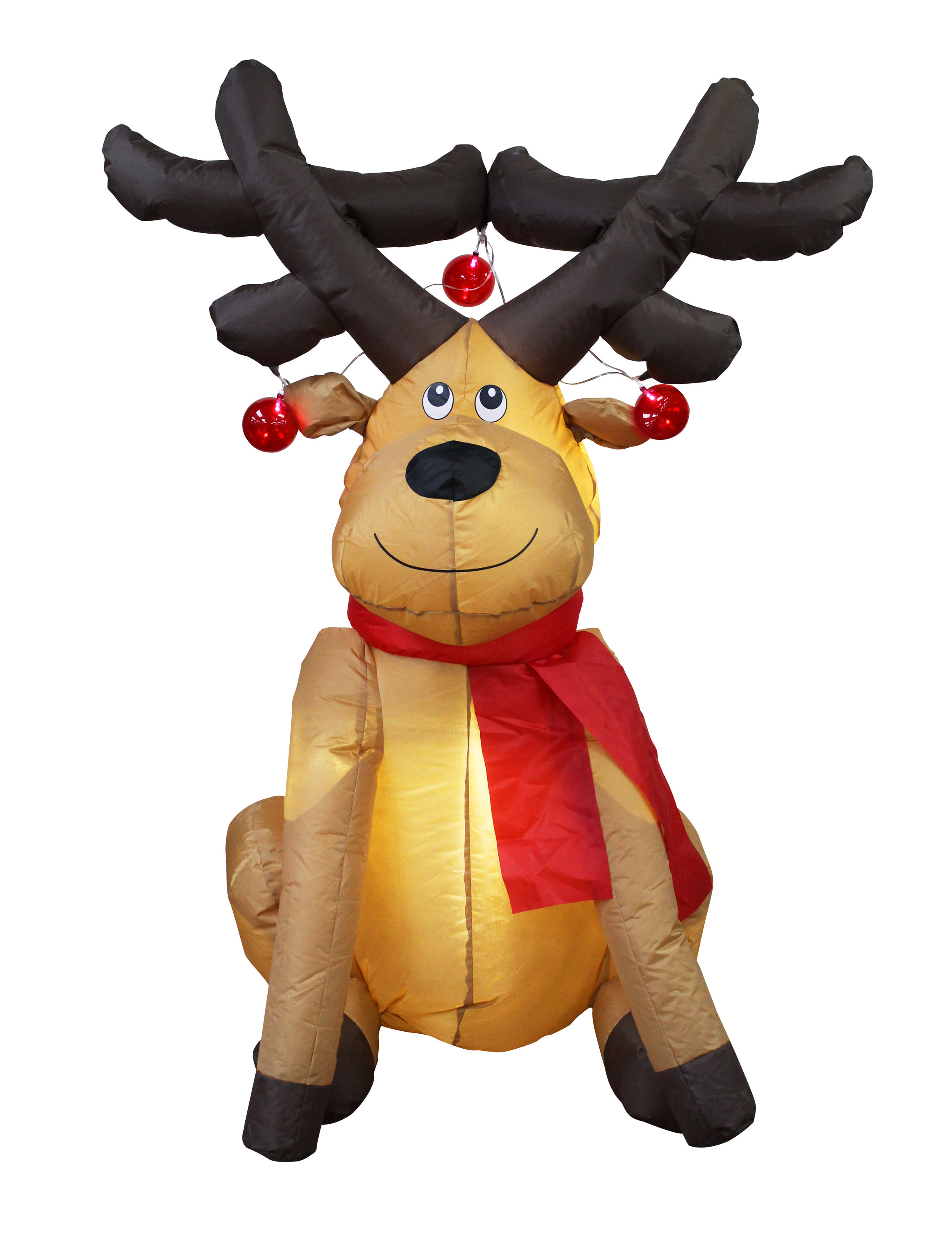 Holiday Living 4-ft Lighted Reindeer Christmas Inflatable In The ...