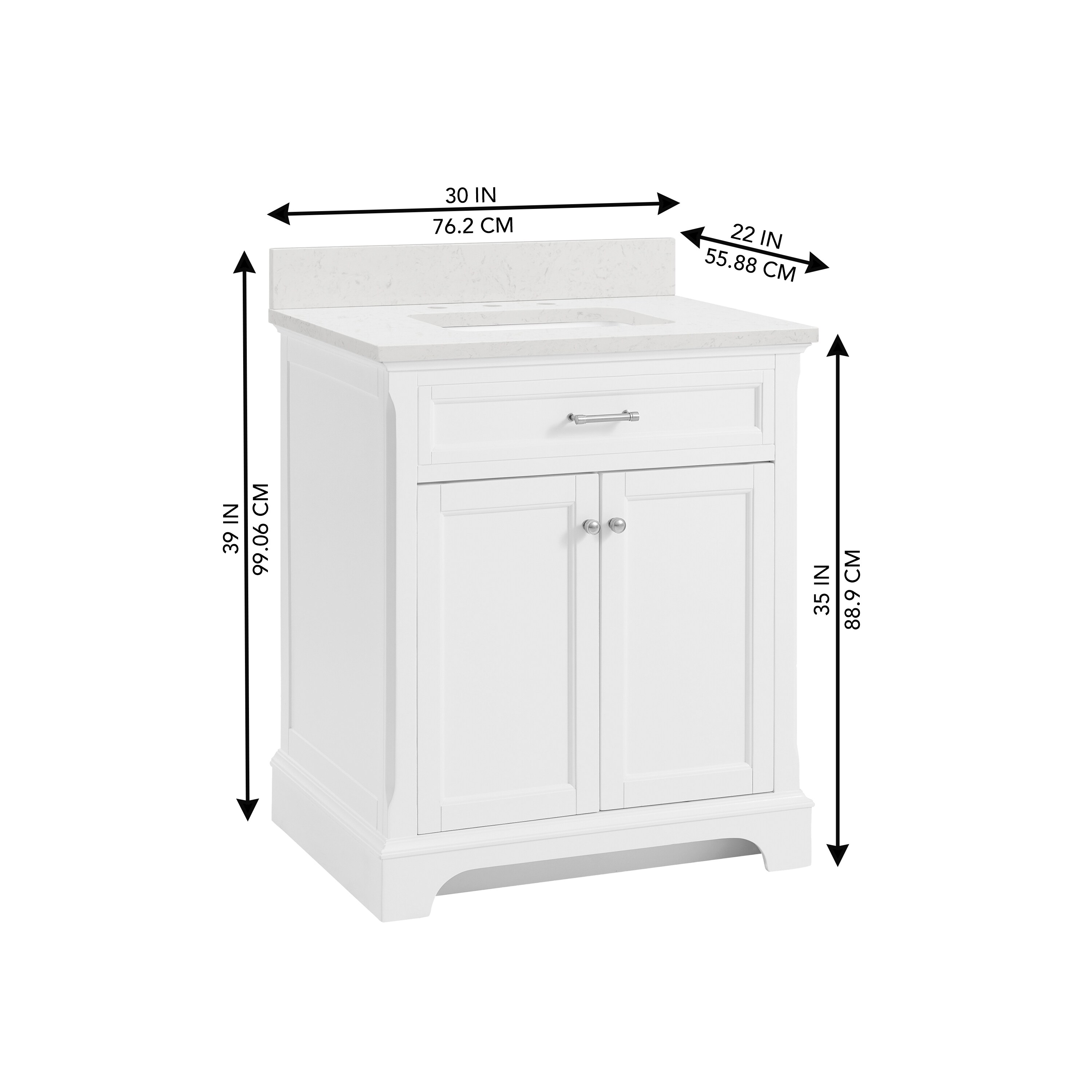 allen + roth Roveland 30-in White Undermount Single Sink Bathroom ...