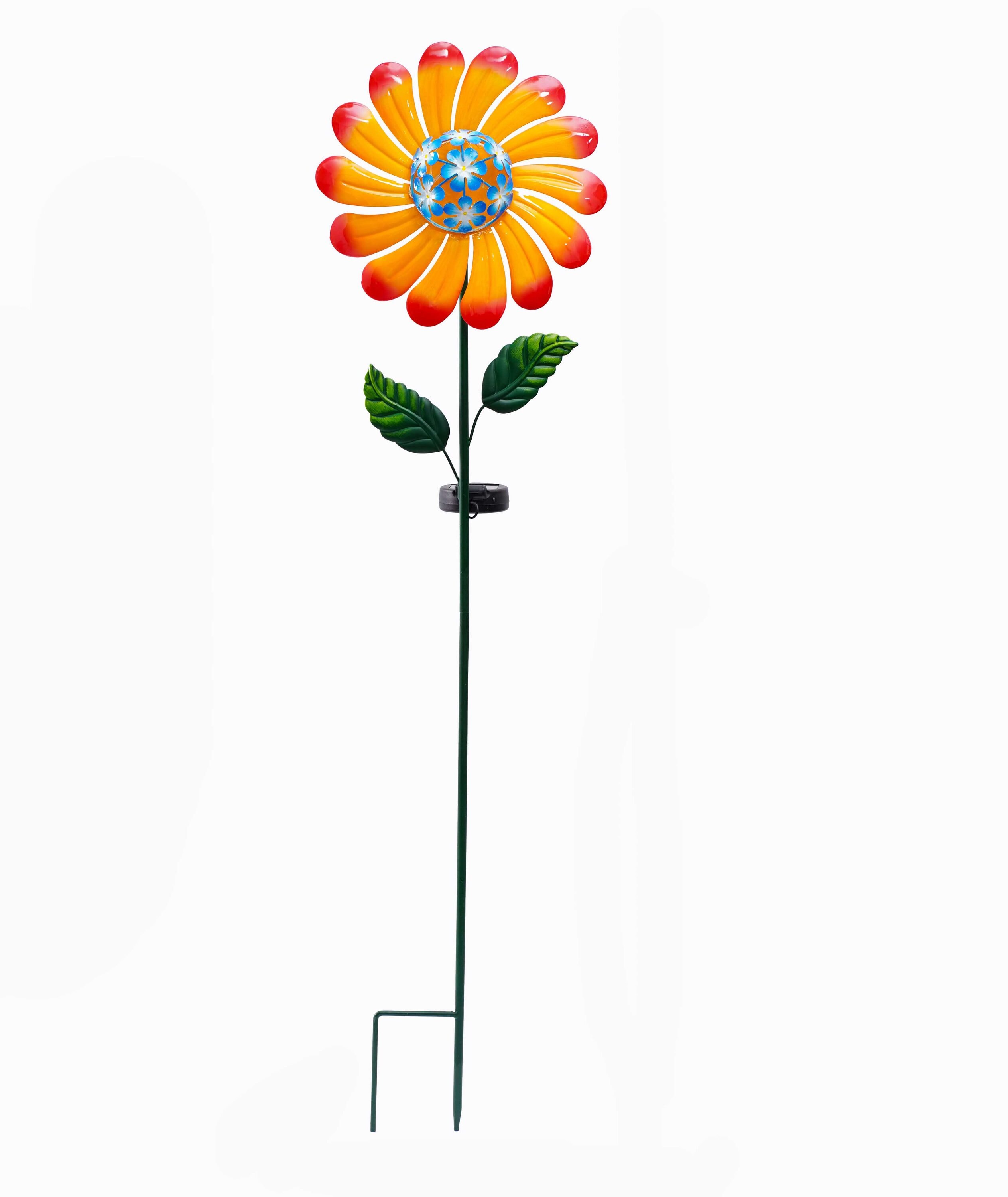Style Selections T720260B 36-in Yellow, Green Metal Solar Garden Stake