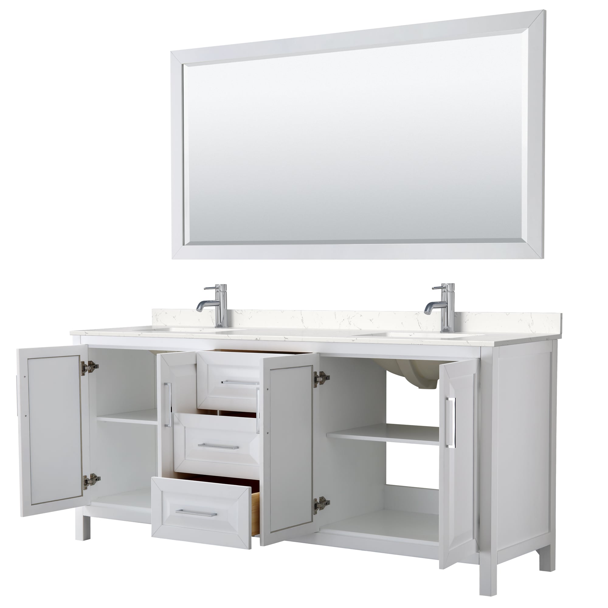 Wyndham Collection WCV252580DWHC2UNSM70 Bath-Vanity-Combo - View #2