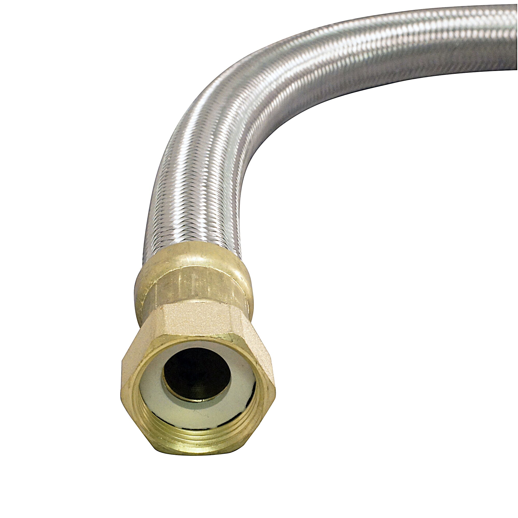 3/4″ Push Fit x 1″ FIP Braided Hose Water Heater Connector (18″ Length) –  Gator Chomp