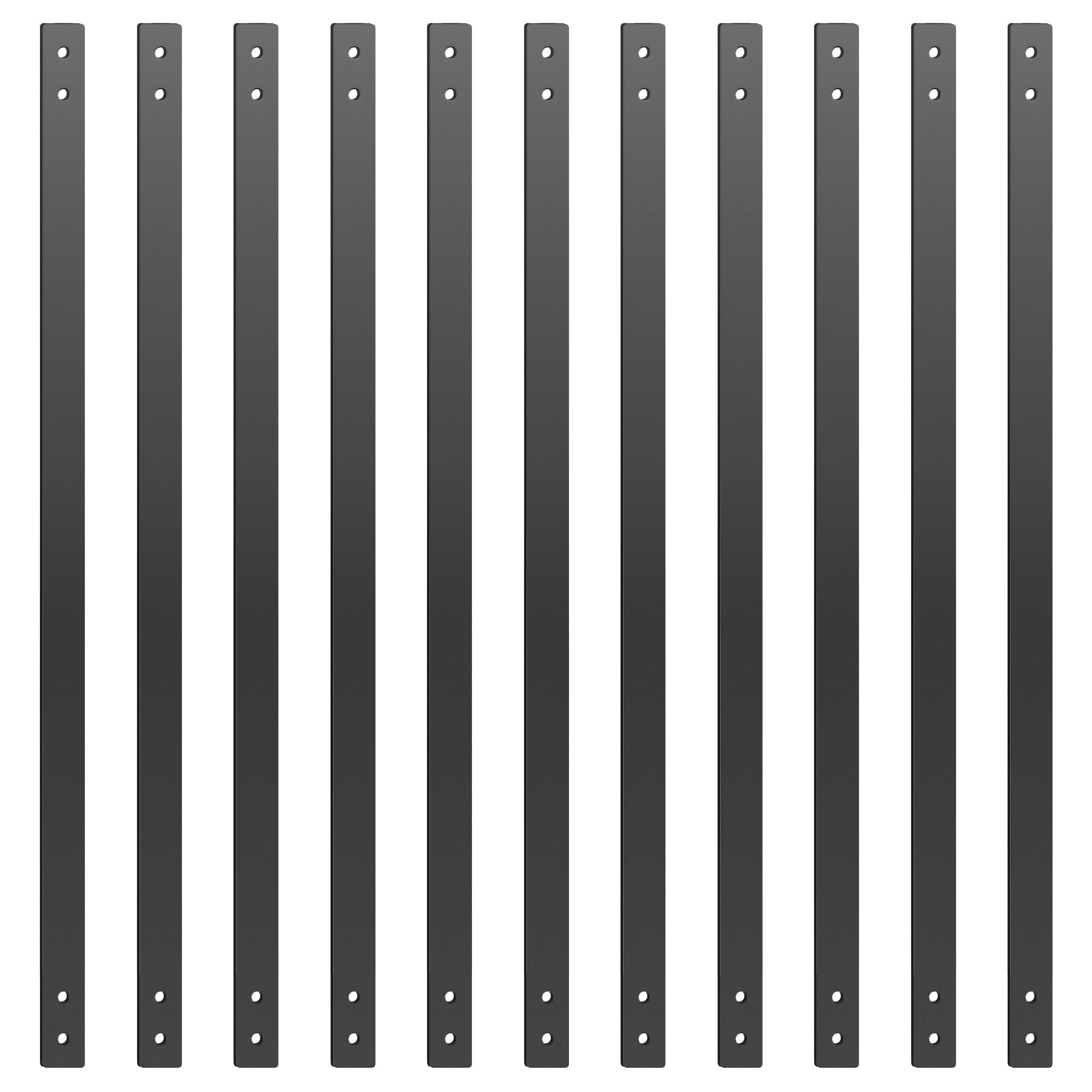 Misopily 61 Pack Black Metal Deck Balusters 32.25 in x 1 in Flat Straight Cast Iron Stair Railing with Screws Durable for Outdoor Porch Deck