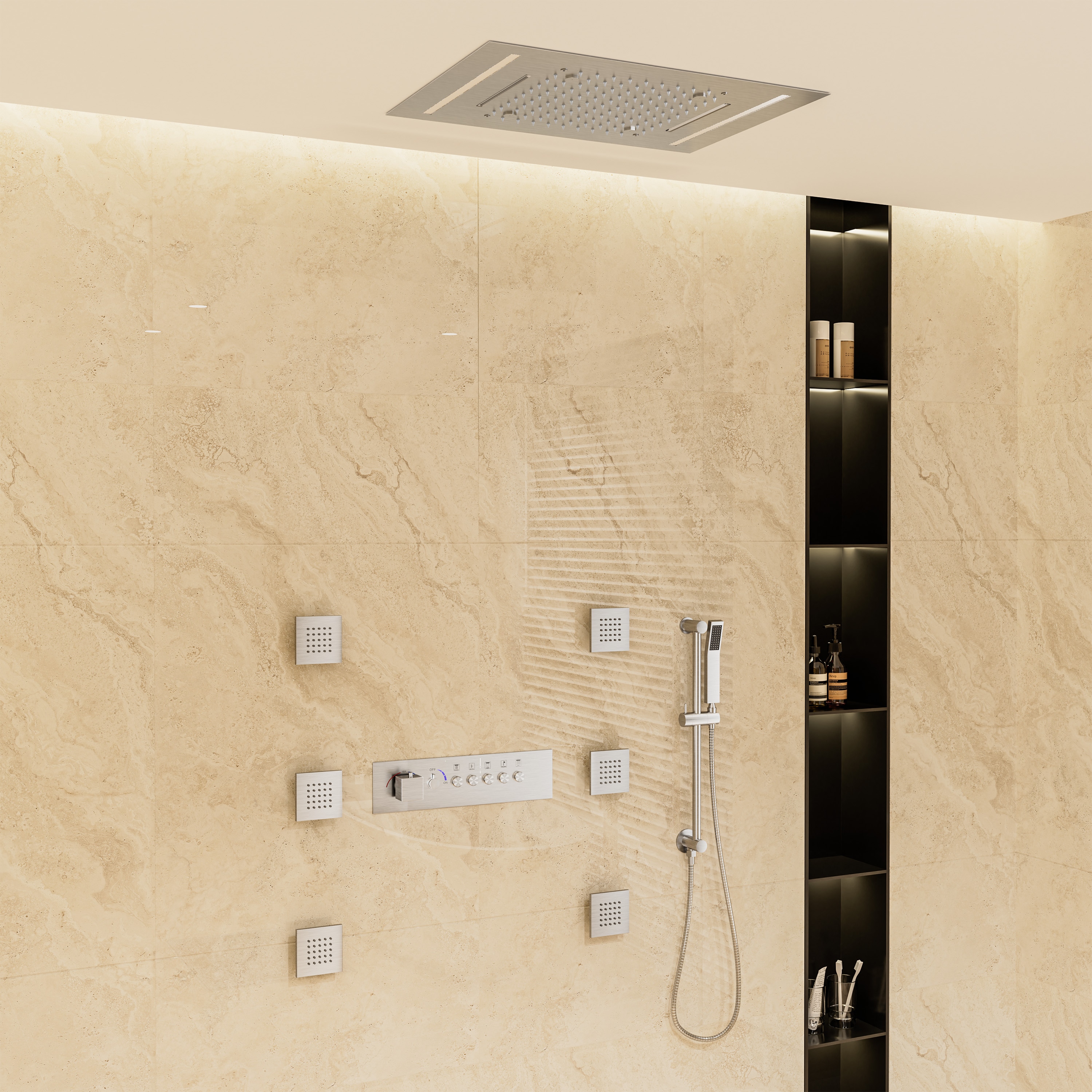 Mondawe WF-6368-20-NB Showerhead-Bar-Panels - View #5