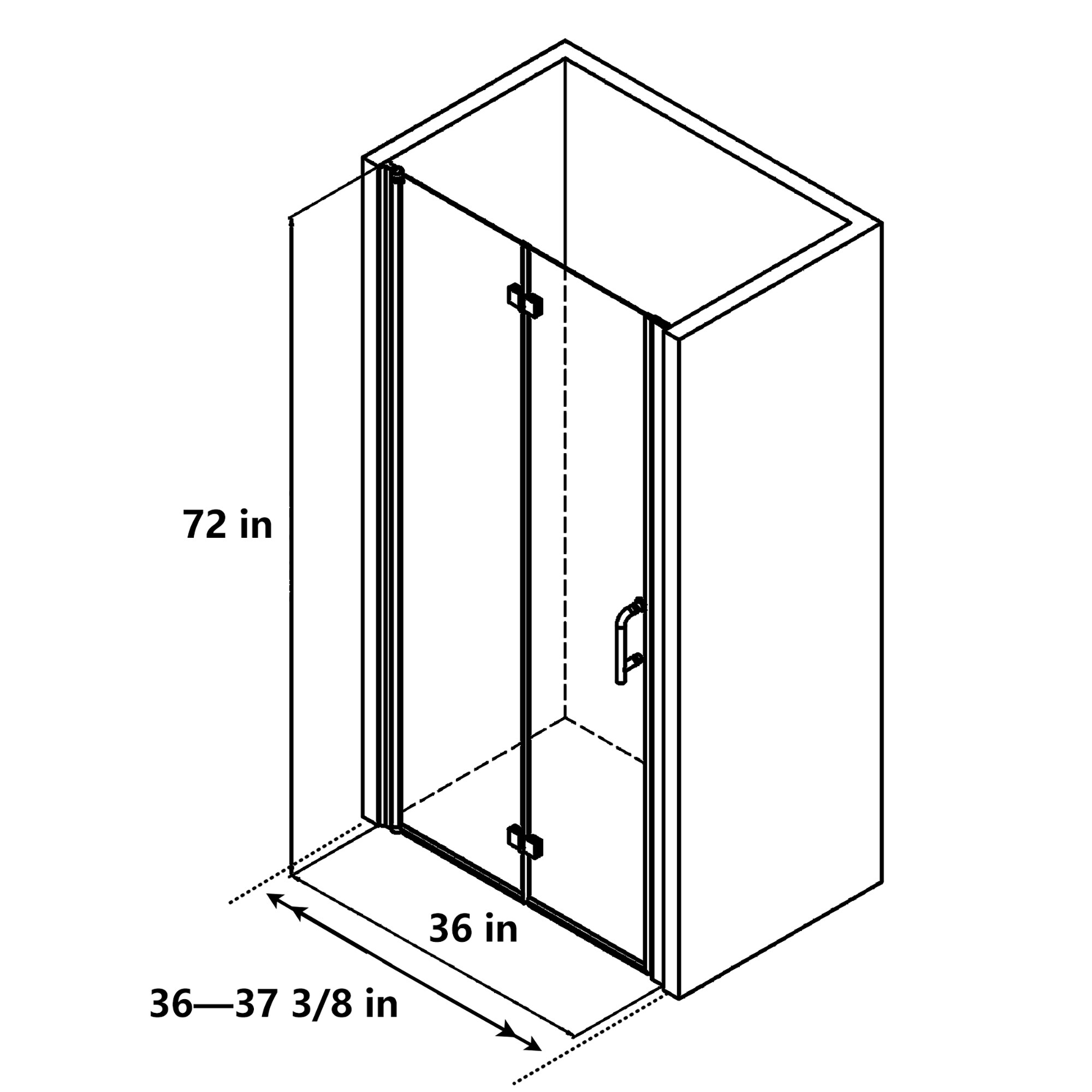 Lordear Chrome 36-in to 37-3/4-in W x 72-in H Frameless Bifold Shower ...