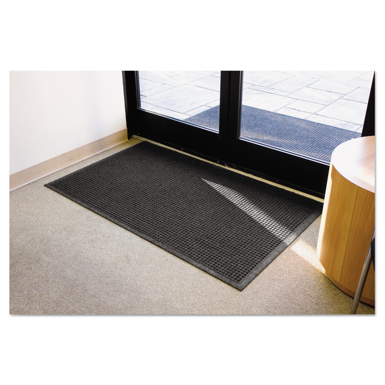 Guardian 3-ft x 5-ft Black Rectangular Indoor Door Mat in the Mats