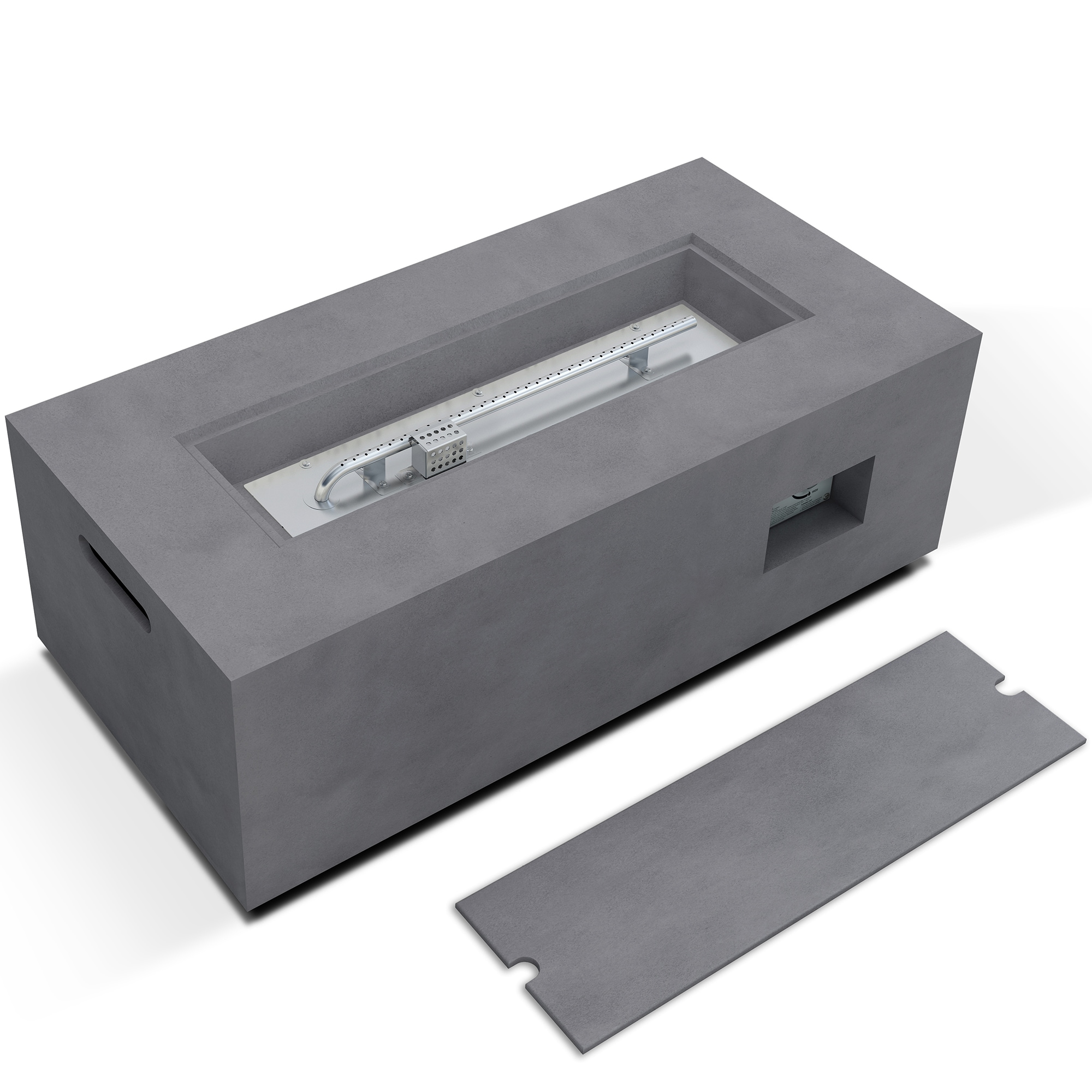 KANTE CT-GFP-R01-81921 20.5-in W Concrete Portable Concrete Rectangle Propane Gas Fire Pit