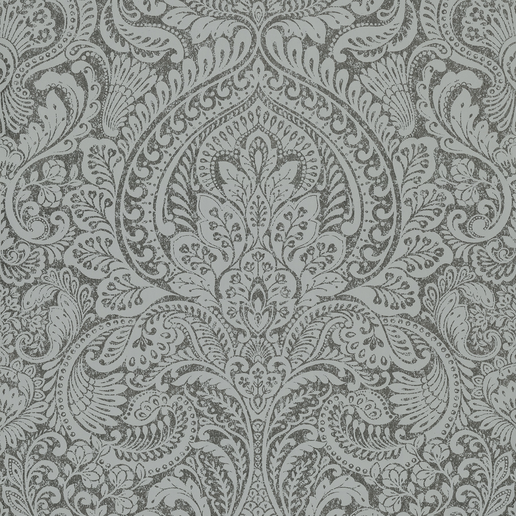A-Street Prints 4019-86446 Lustre 57.5-Sq. Feet Pewter Non-woven Damask Unpasted Wallpaper