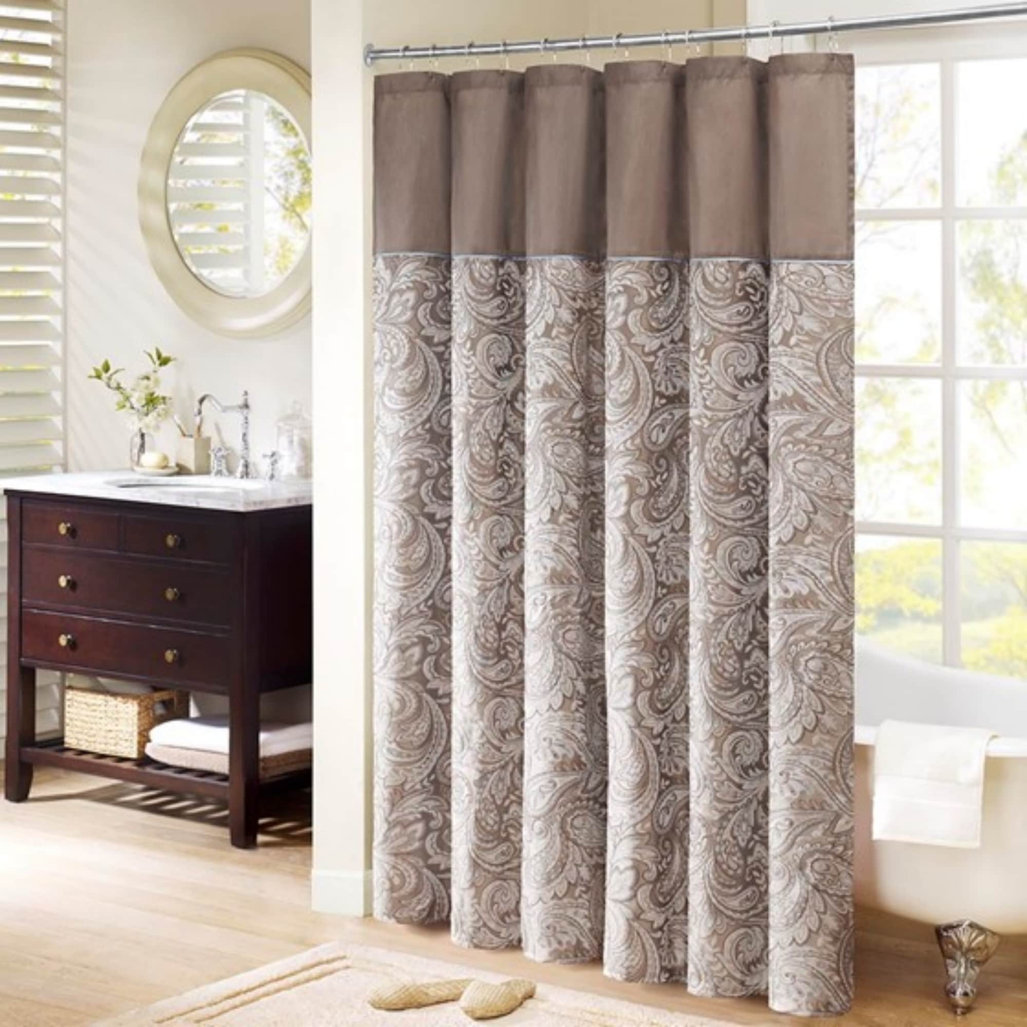 Wooakway 72x72 in Jacquard Shower Curtain Waterproof Standard Size Bathroom Curtains Shower Curtains for Bathroom Modern Decorative Bathroom Shower Curtains Bathroom Essentials