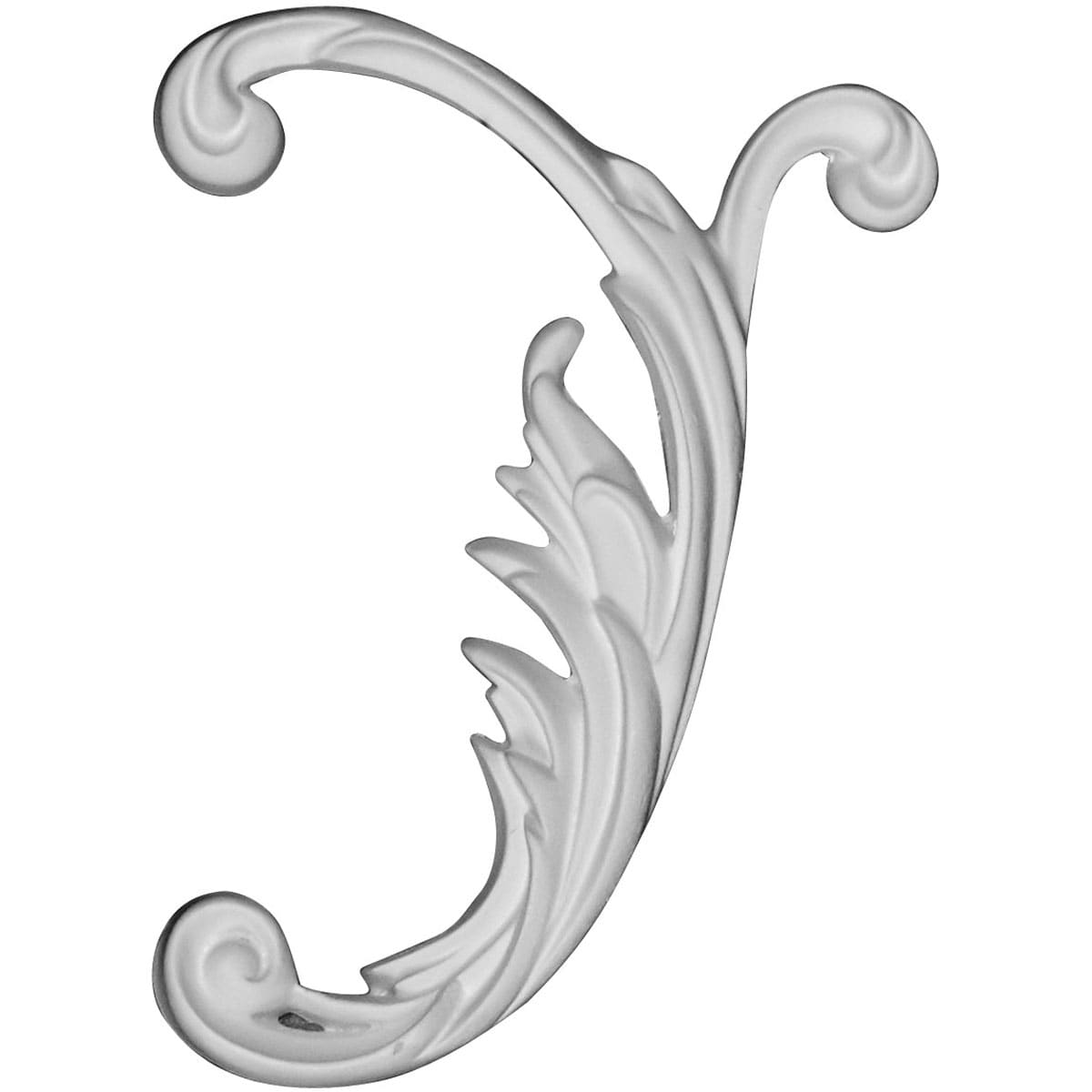 Ekena Millwork ONL06X07X01ME-R Medway Scroll, Right 5.875-Inches W x 6.75-Inches H Leaf Primed Applique