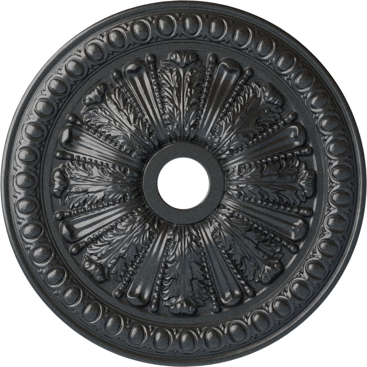 Ekena Millwork CM27TOPES Tomango Egg and Dart 27.875-in W x 27.875-in L Painted Pewter Polyurethane Whole Ceiling Medallion