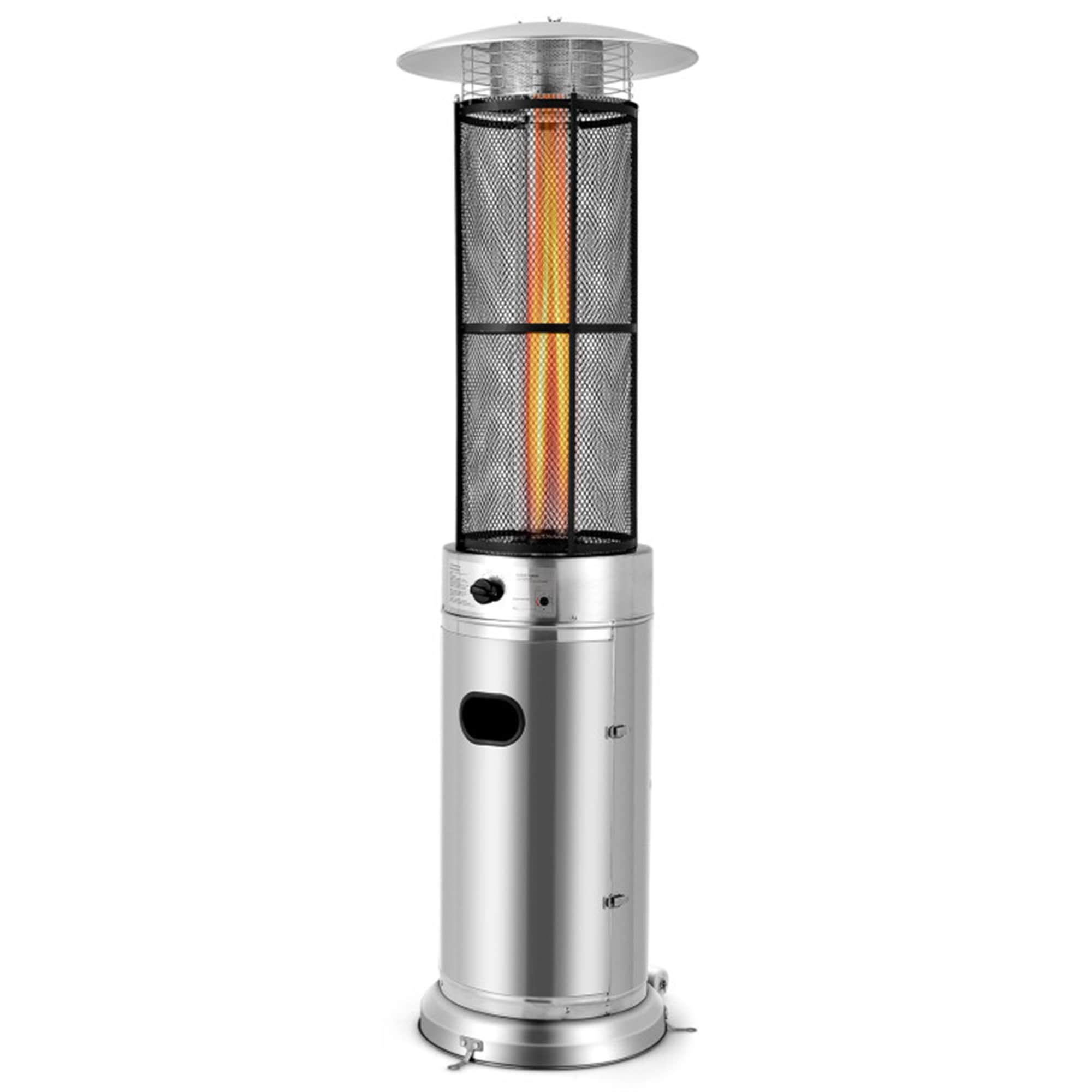 BABOOM BOM-0860US-CO 40000 -BTU Silver Stainless steel Floorstanding Liquid propane Patio Heater