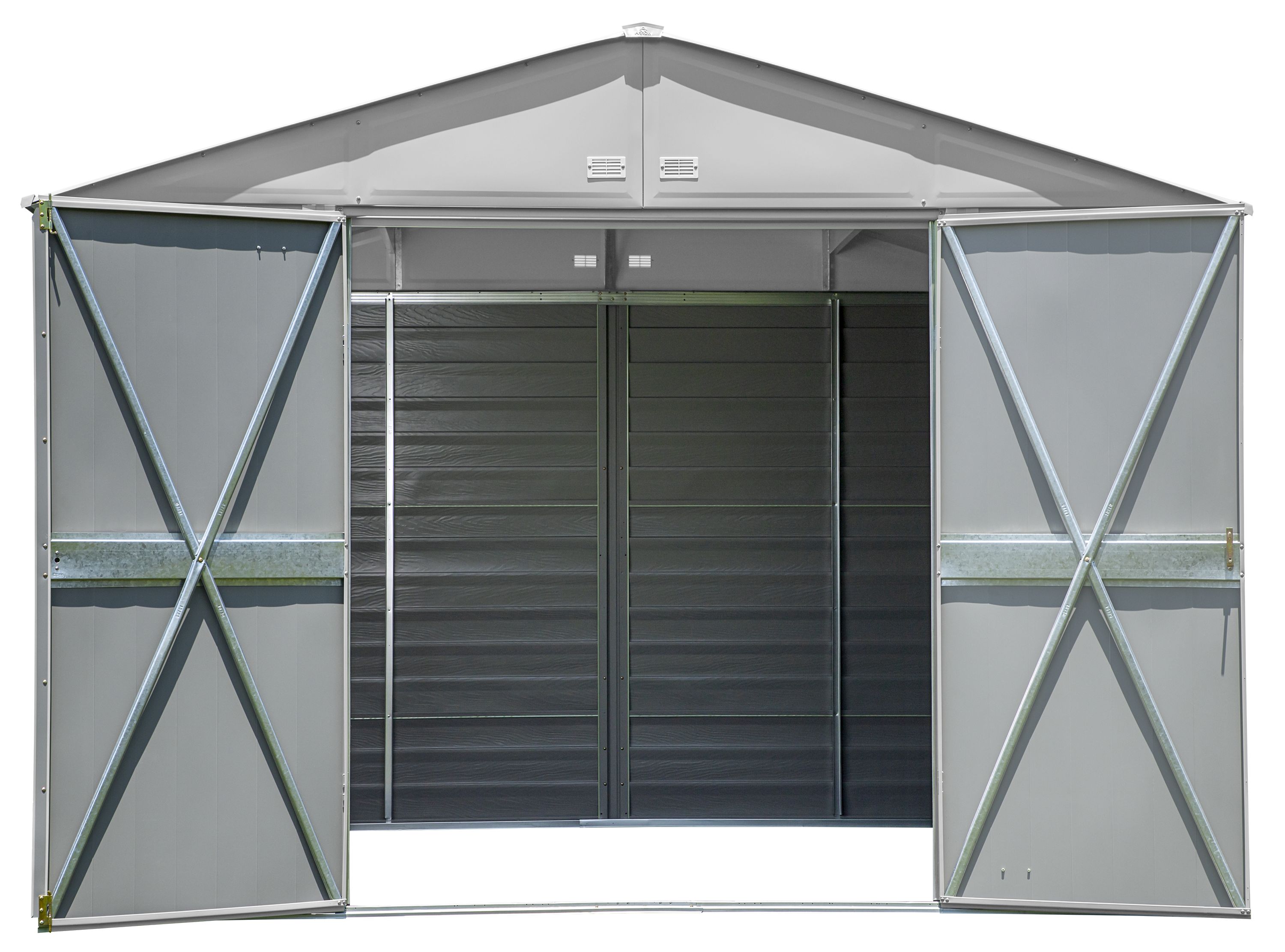 10' x 8' Flute Grey Galvanized Steel Storage Shed