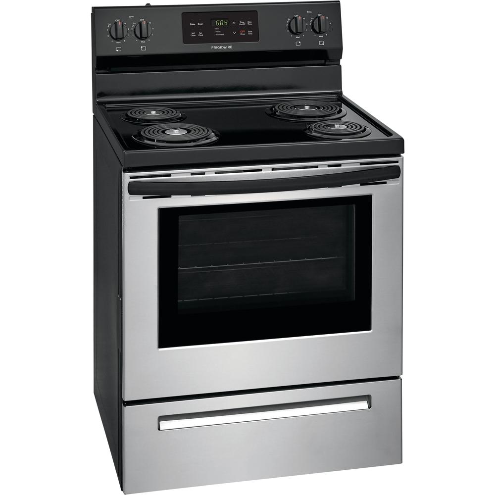 Frigidaire 30 In 4 Elements 5 3 Cu Ft Self Cleaning Freestanding Electric Range Stainless Steel