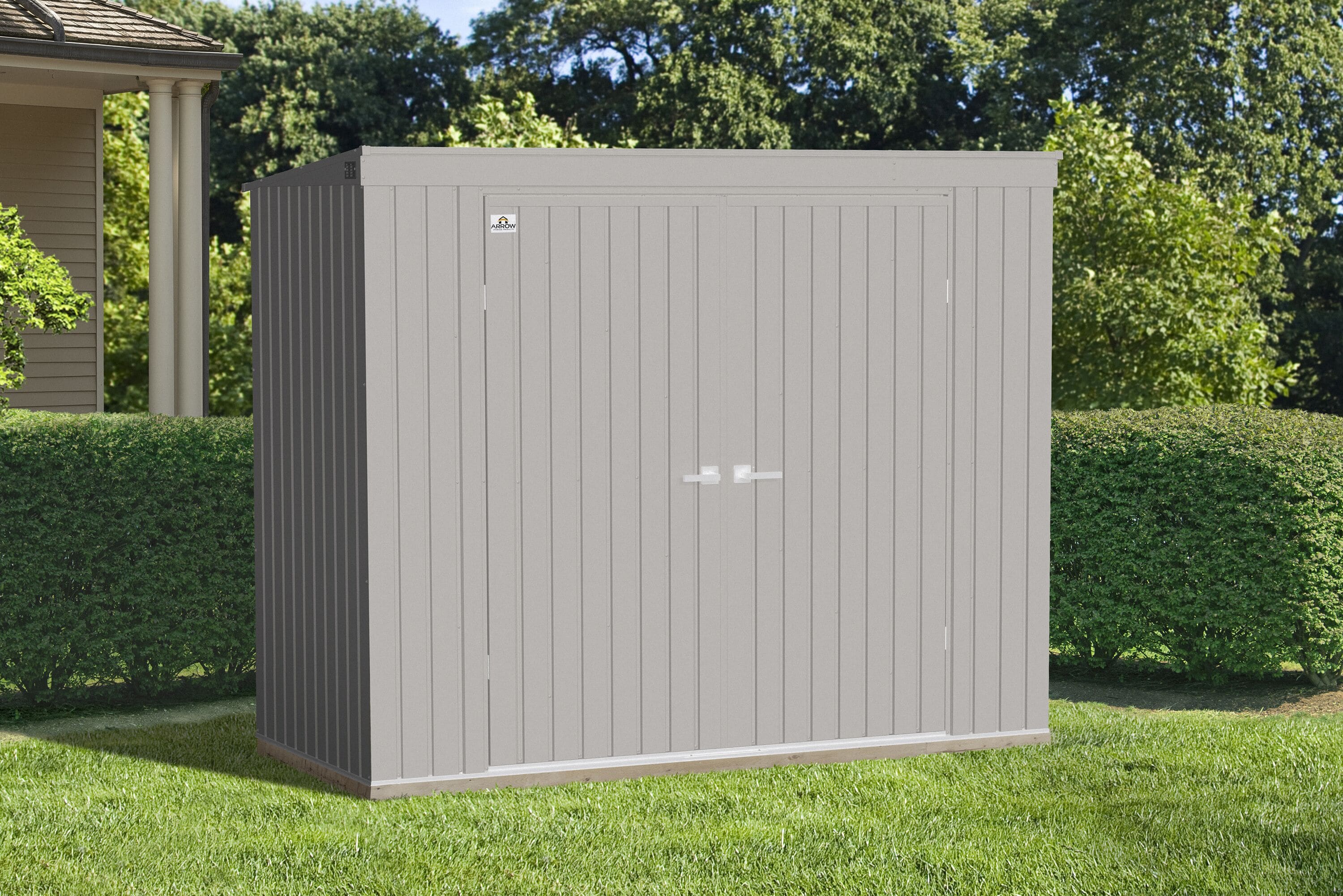Cool Grey 8-ft x 4-ft Galvanized Steel Storage Shed Kit