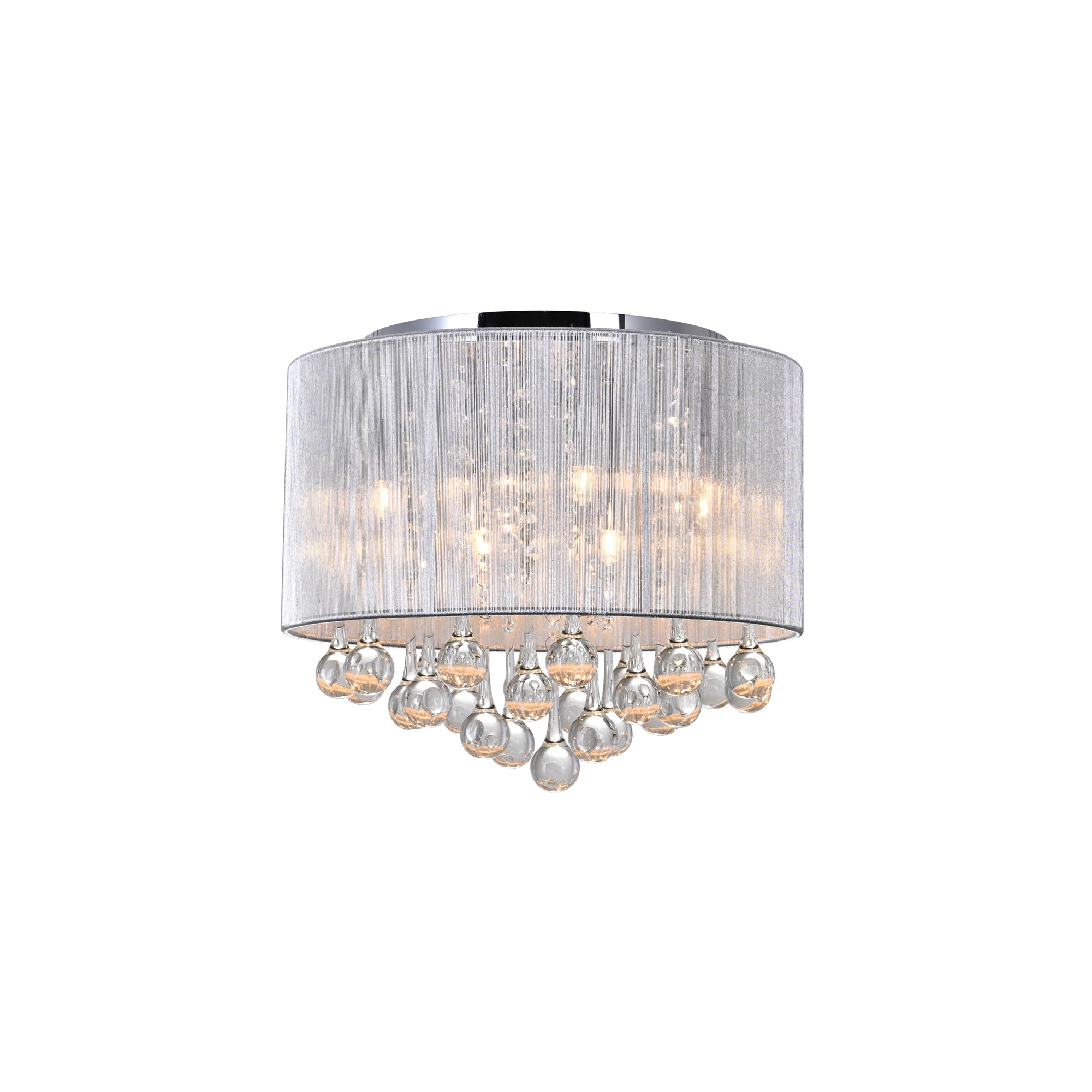 CWI Lighting 5006C14C-R (S) Water Drop 6 -Light 14.0-in Multiple finishes Chrome Flush Mount Light