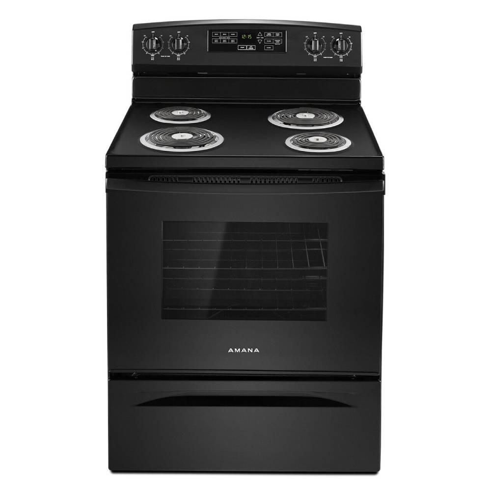 Amana ACR4503SFB 30-in 4 burners 4.8-cu ft Freestanding Electric Range Black )