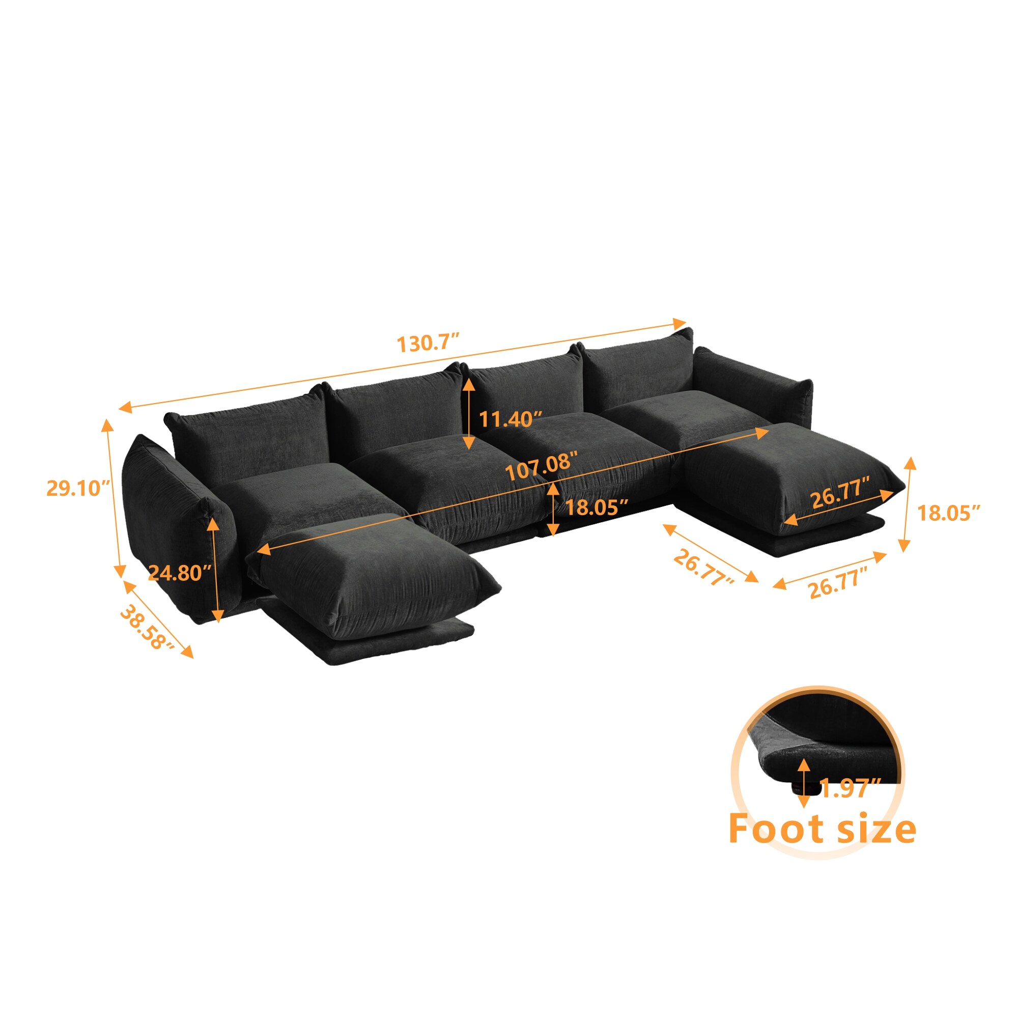BuotiqHom DH-A-119BK-S4+3 Sofas-Loveseats - View #3