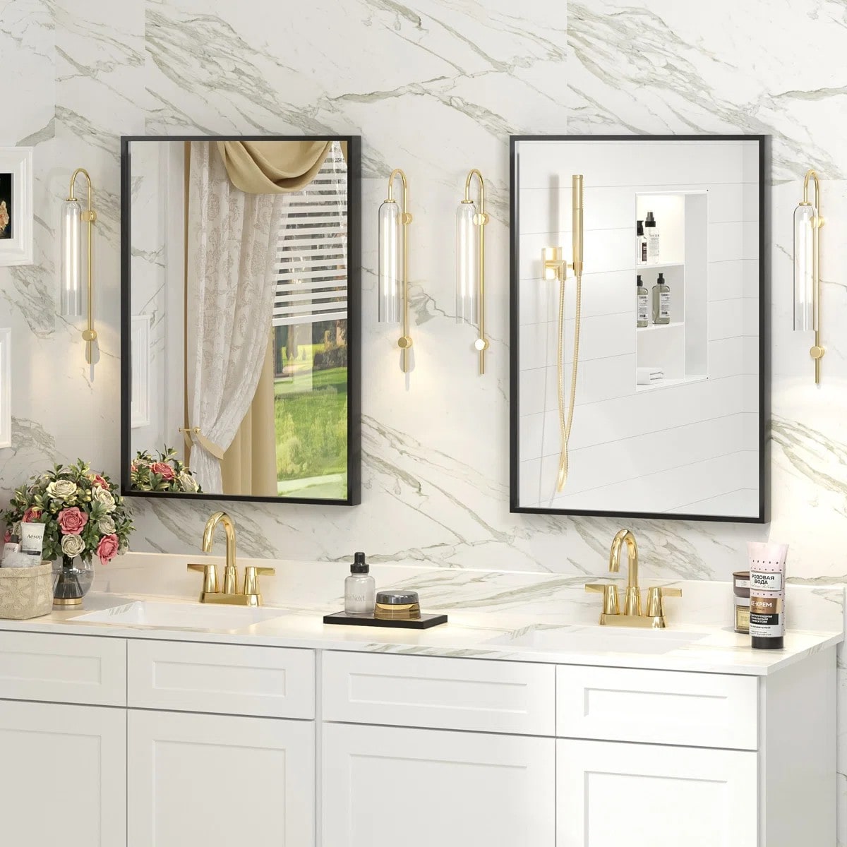Blisstyle Set of 2 Tempered Glass Aluminum Vertically and Horizontally ...