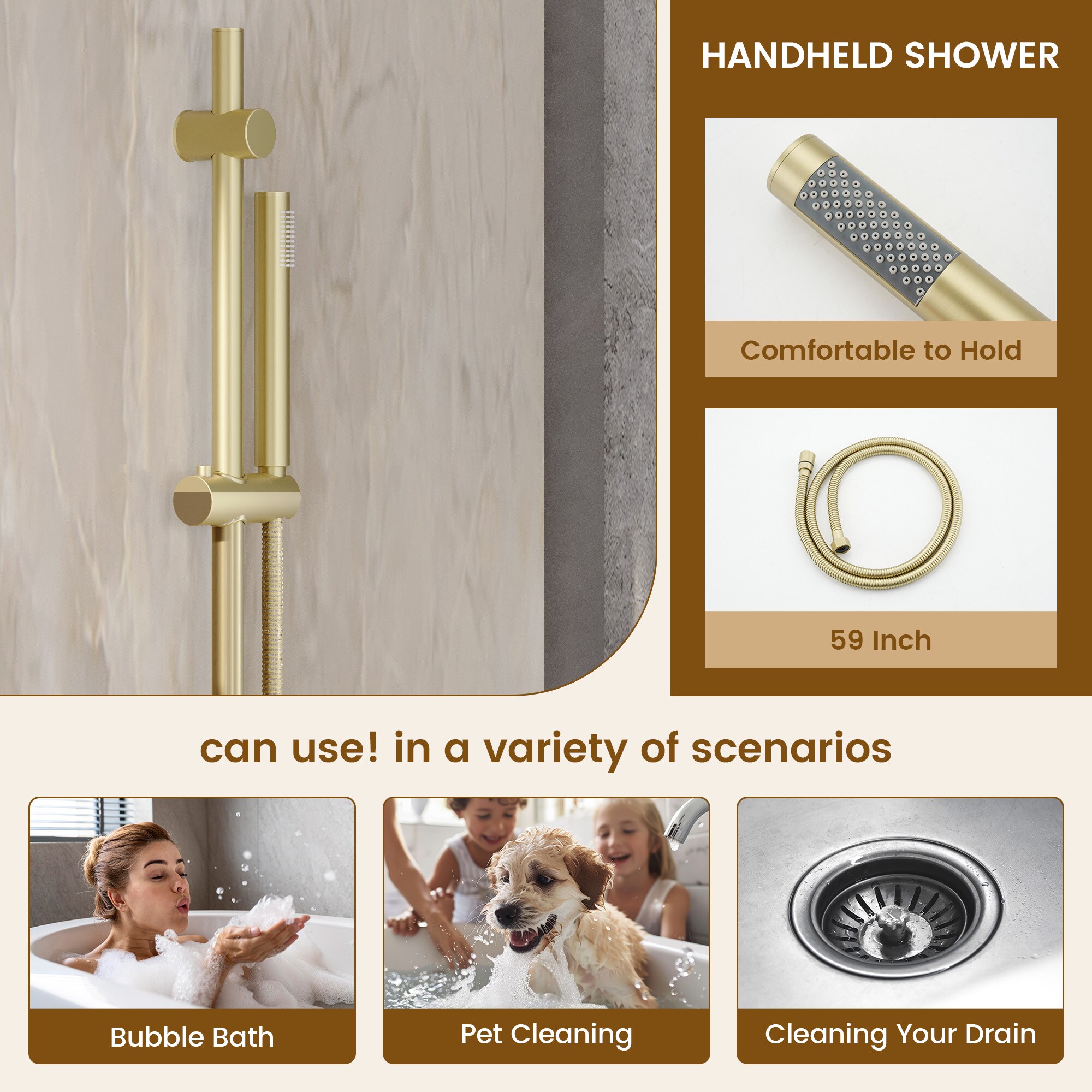 CASAINC CA-A4345-BG Showerhead-Bar-Panels - View #5