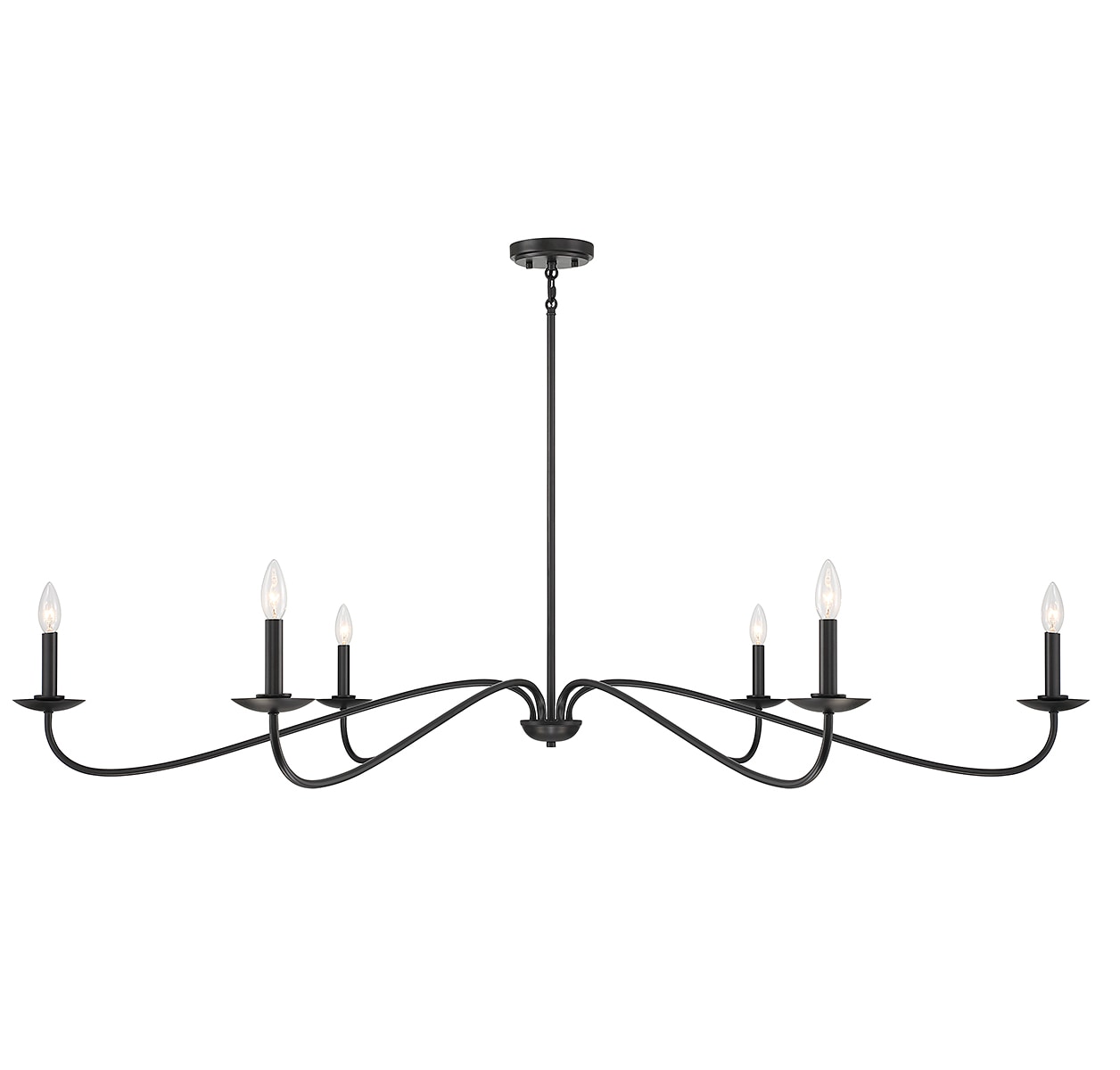 Meridian Lite Trends M100119MBK Meridian 6 -Light Matte Black Transitional For Use in Bedrooms, Dining Rooms, Foyers, Kitchens, Living Rooms Chandelier