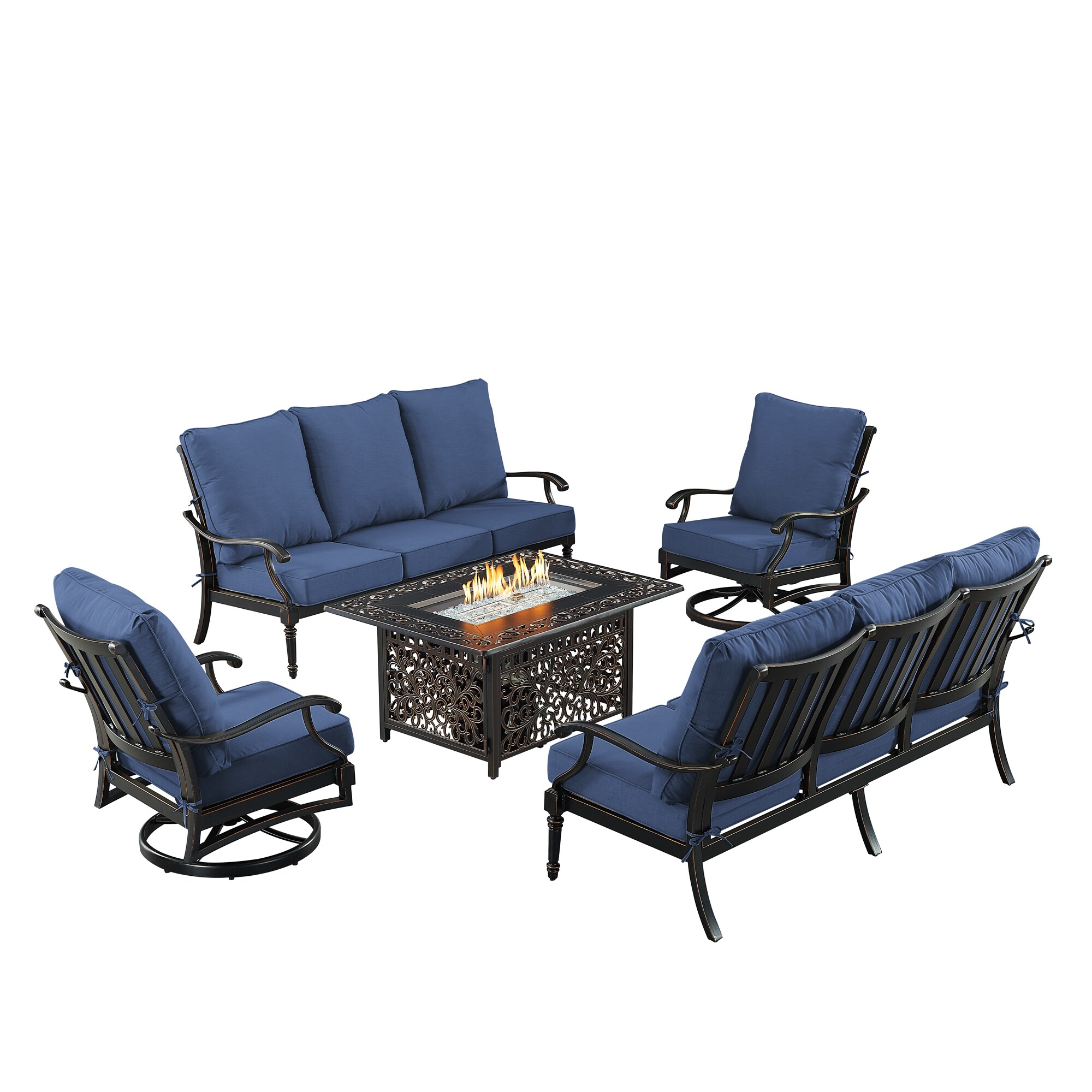 Oakland Living SHAO2SF2CHCABOSBLCUA Patio-Conversation-Sets - View #2
