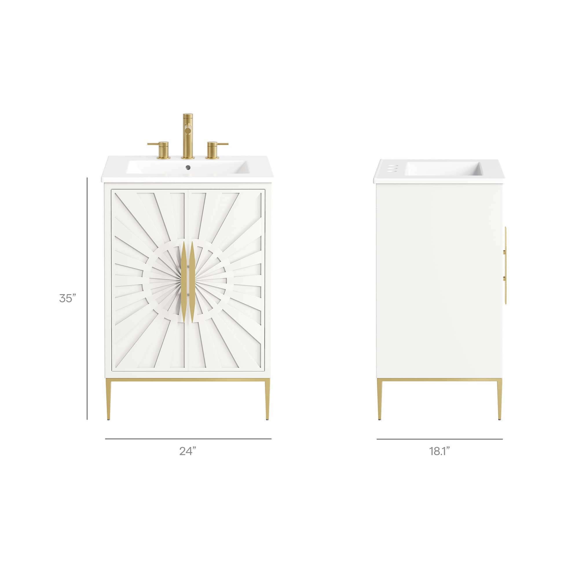 Modway EEI-7592-WHI-WHI Bath-Vanity-Combo - View #3