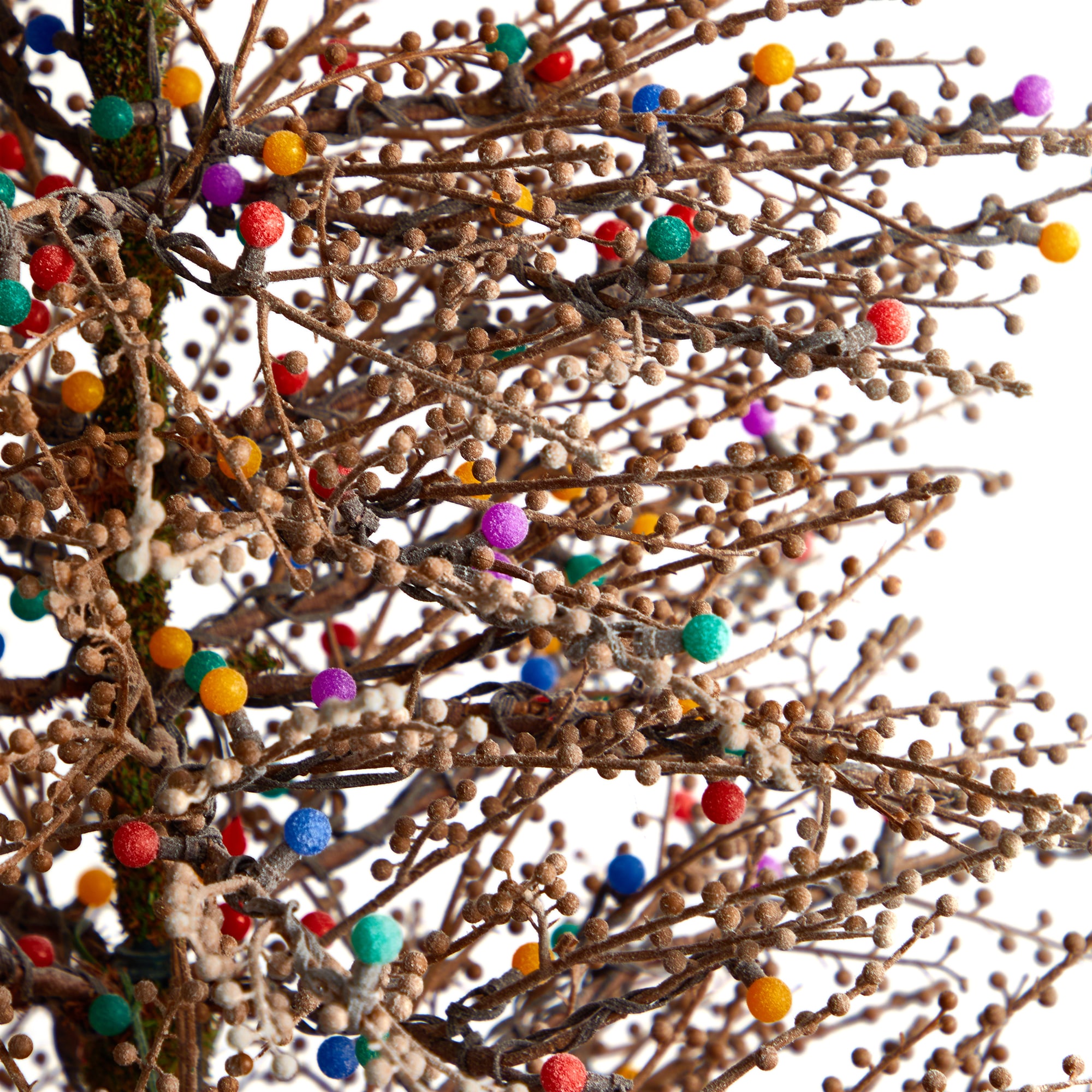 multi coloured christmas twig tree