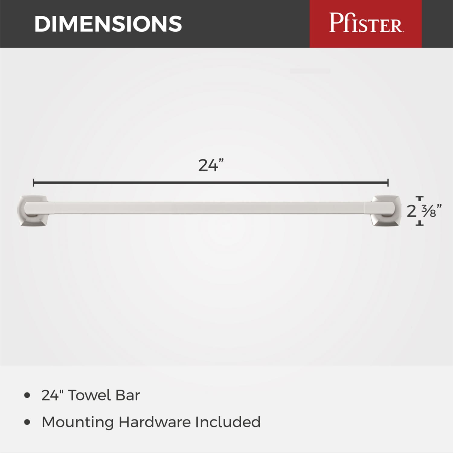 Reviews for Pfister Venturi 24 in. Towel Bar in Brushed Nickel