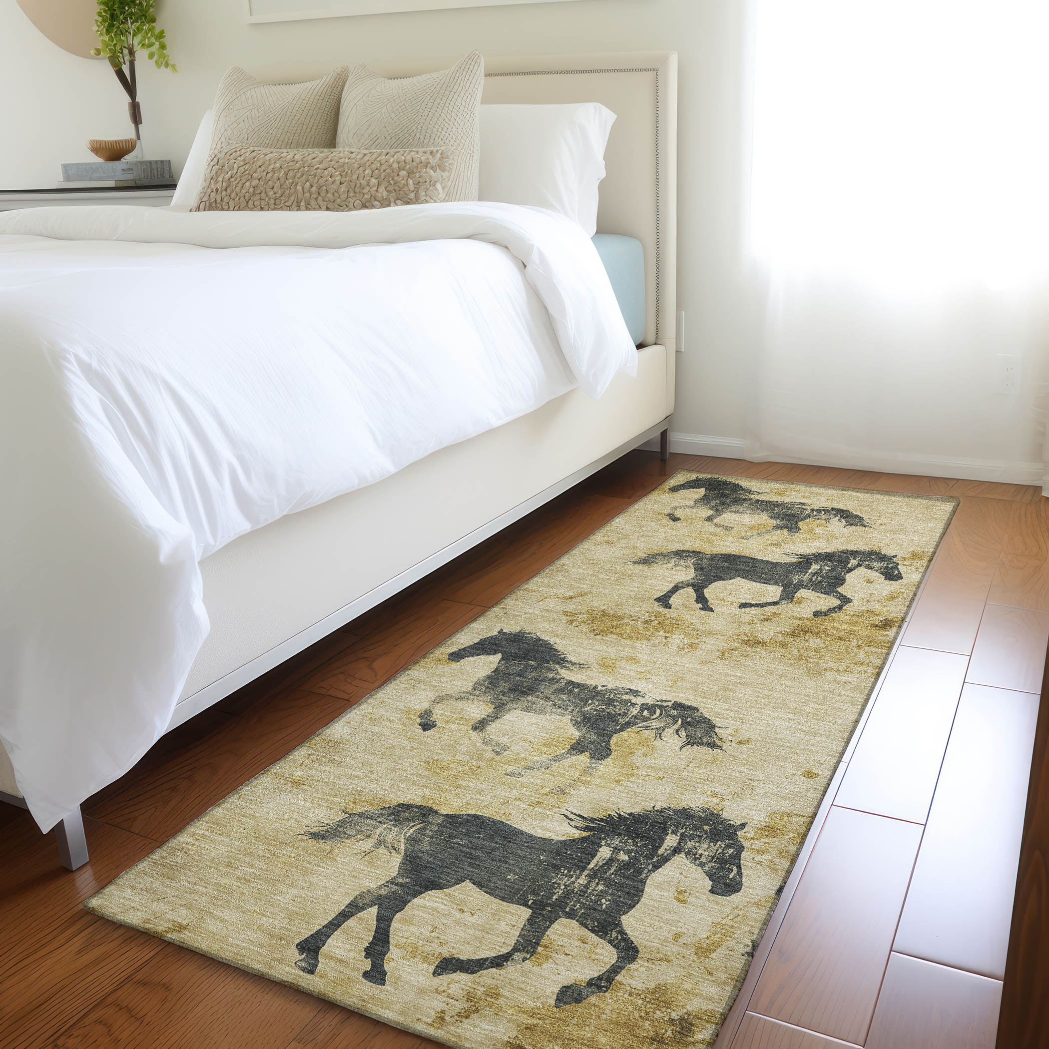 Addison Rugs ACN1717GO2X8 Chantille ACN1717GO 2 x 7 (ft) Loomed Polyester Gold Rectangular Indoor/Outdoor Machine washable Area rug