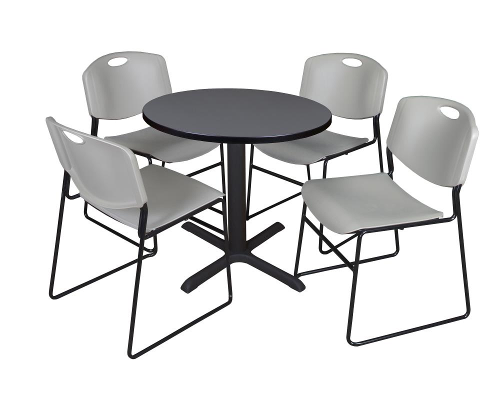 Regency TB30RNDGY44GY Breakroom Gray 4-Person Training Table (30-in W x 29-in H)