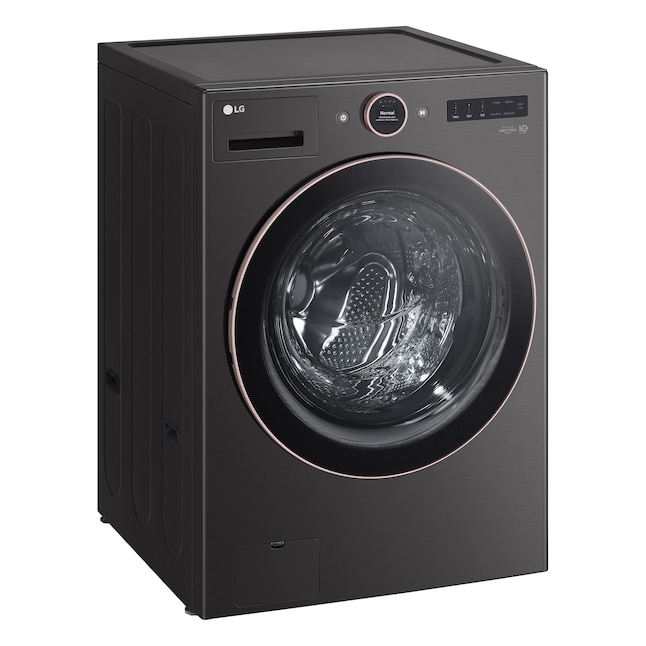 LG 5-cu ft Stackable Steam Cycle Smart Front-Load Washer (Black Steel)  ENERGY STAR in the Front-Load Washers department at
