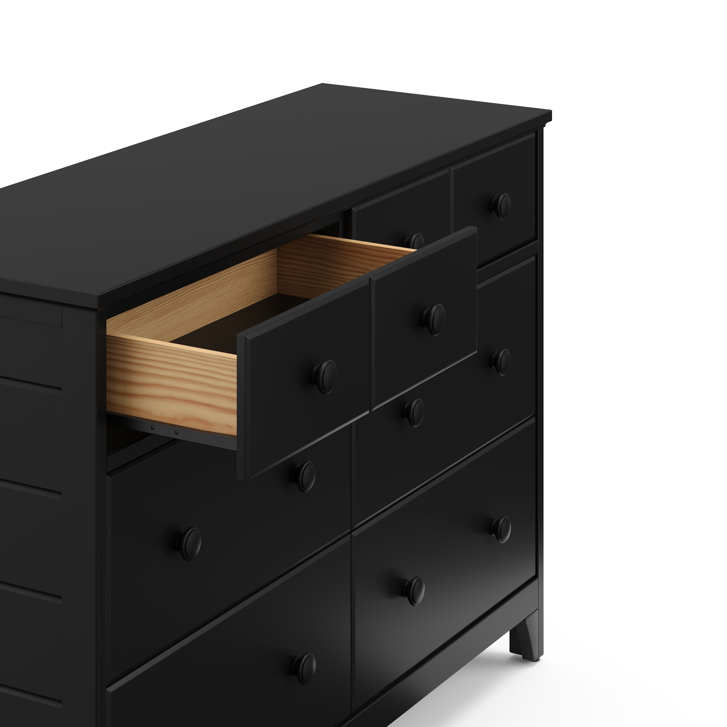 Storkcraft Moss Black 6-Drawer Double Dresser with Deep Drawers