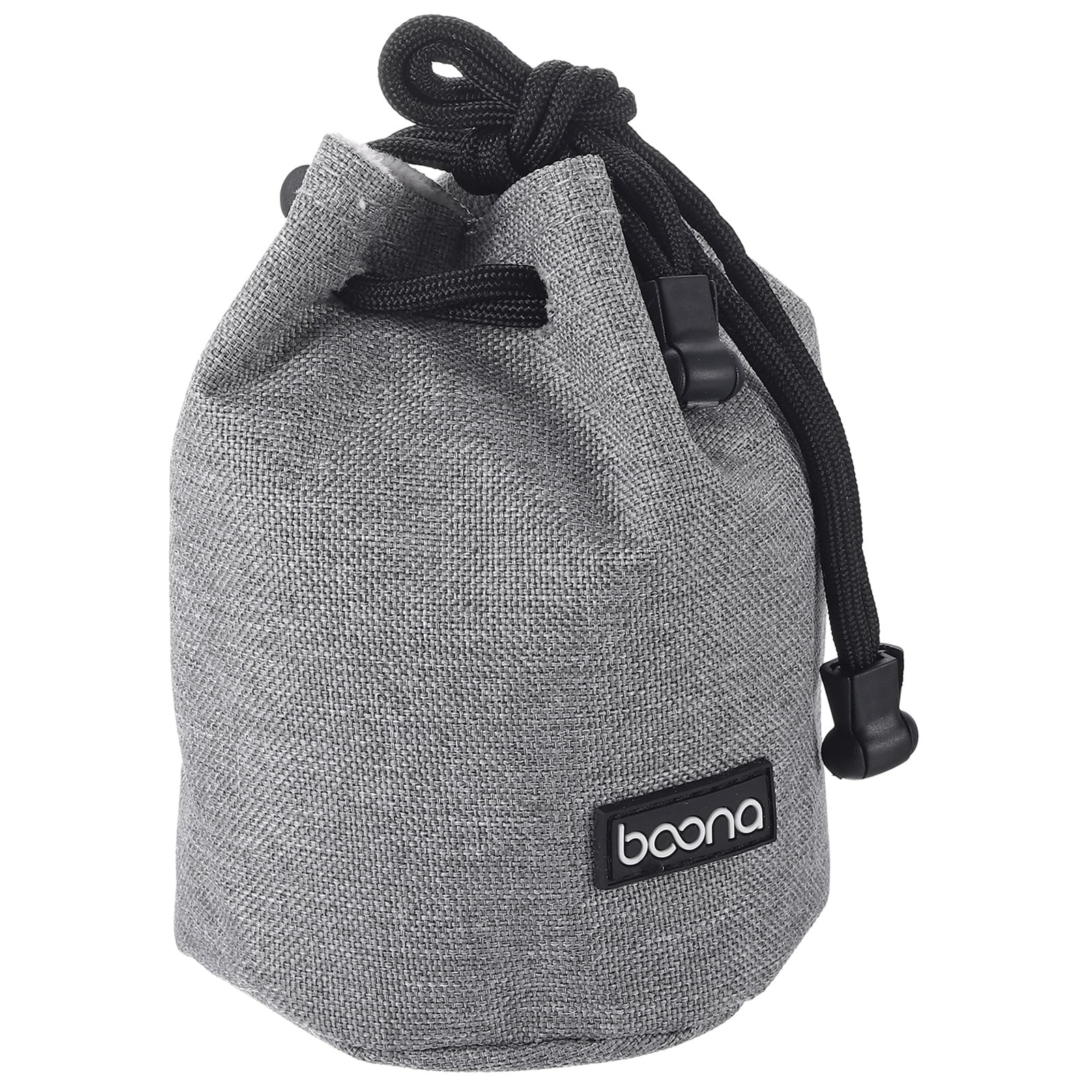 PATIKIL Soft Drawstring Lens Case Lens Pouch Bag with Cotton Pad 3.5 Inch OD Thick Fleece Cloth Camera Lens Bag for SLR Lens Water Cups Grey #S25122200UX8349