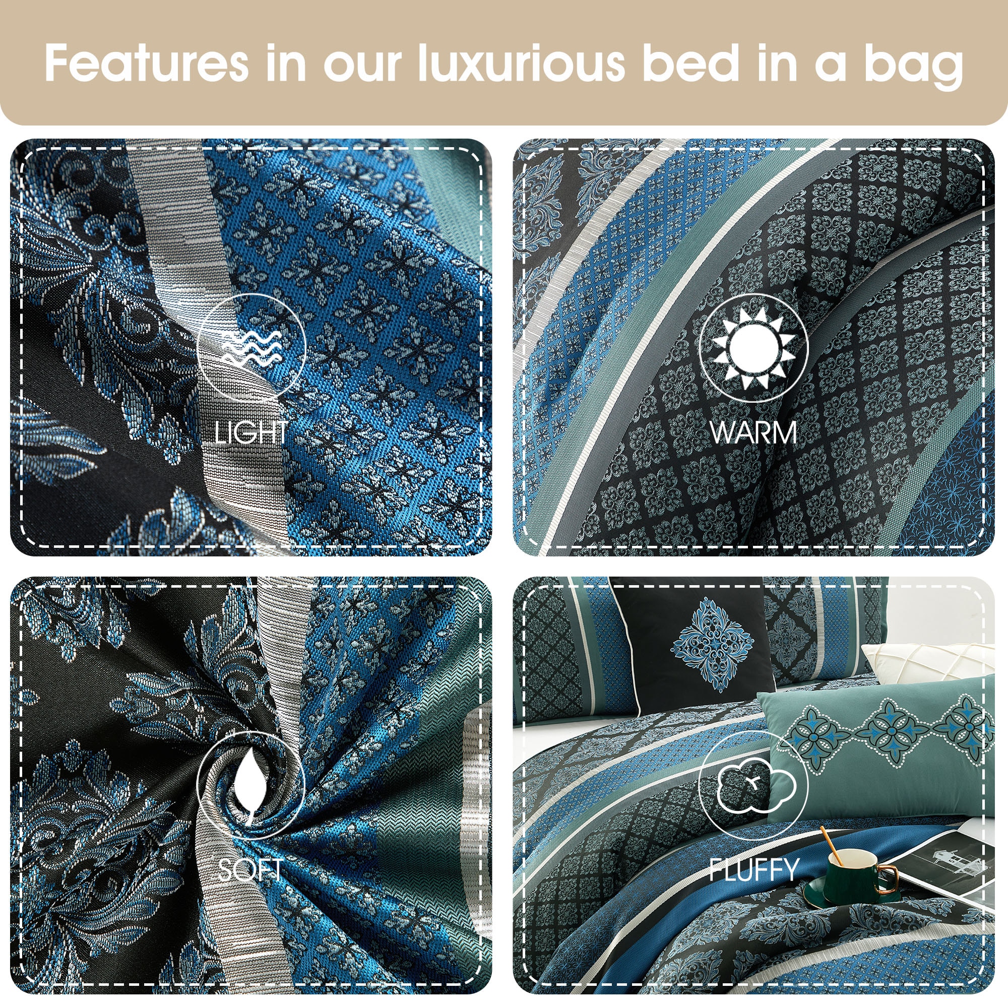 Nanshing TEFIA7-CK-BLU bedding - View #4
