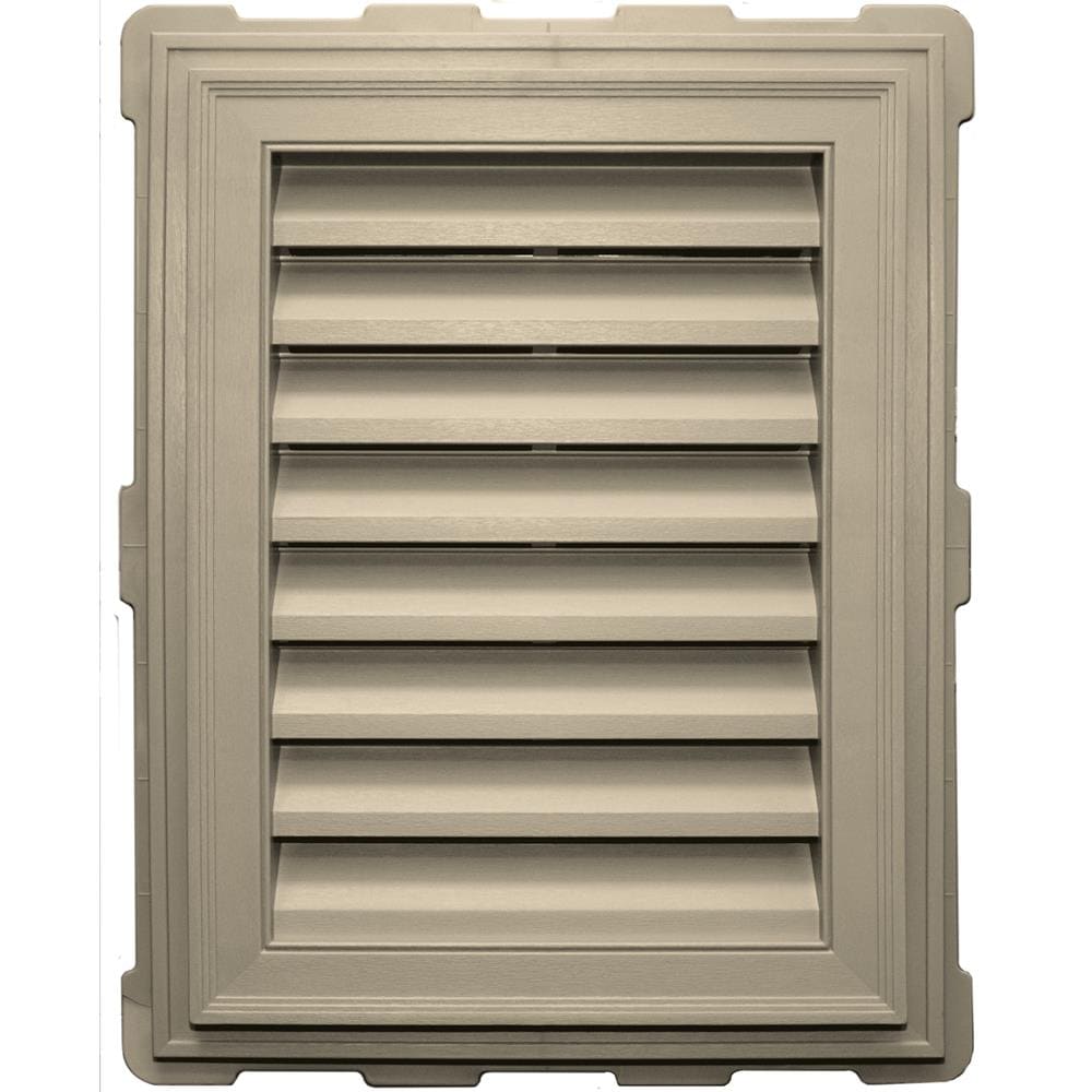 18-in x 24-in Almond Rectangle Vinyl Gable Louver Vent in White | - Builders Edge 120071824049