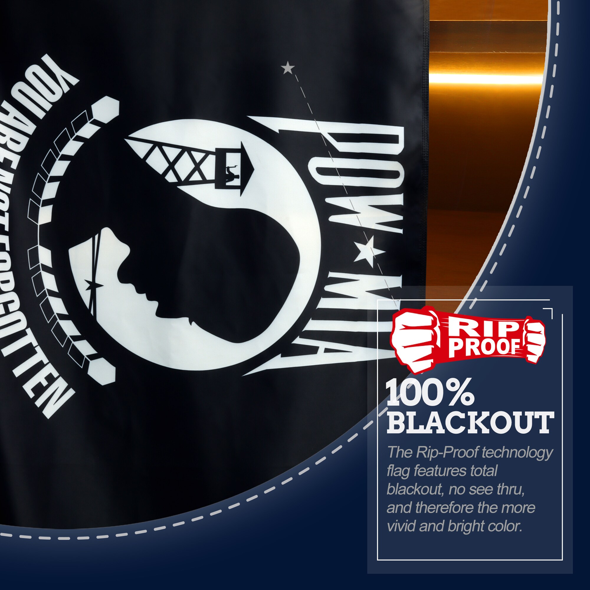 Rip-Proof Double-Sided Black and White 3x5 Ft Flag