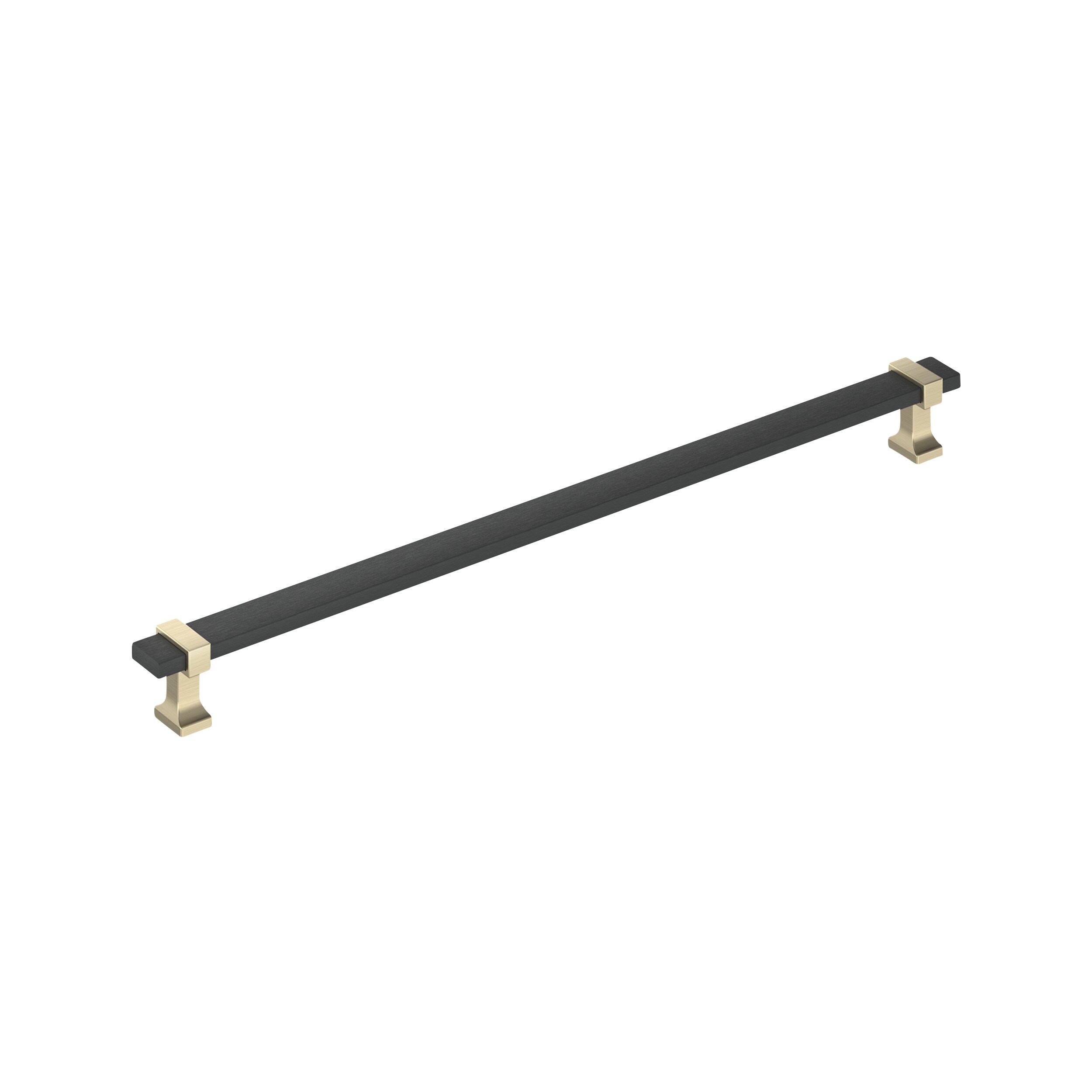 Amerock BP37083BMBBBZ Overton 12-5/8-in , 320mm Center to Center Brushed Matte Black/Golden Champagne Rectangular Bar