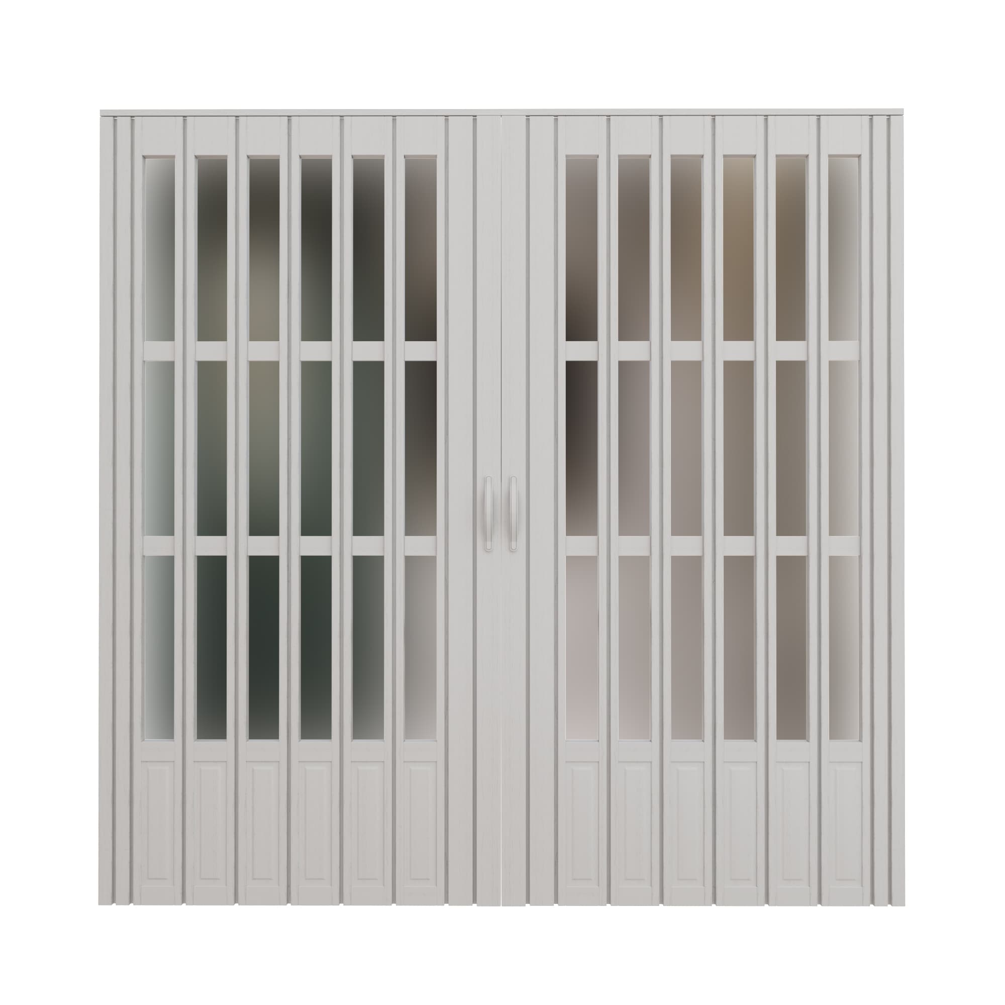JUJUBON Accordion Door 72-in x 80-in Reversible/Universal Handing White MDF Accordion Door ( Hardware Included ) #IN-ADFD007-3XC-DUAL